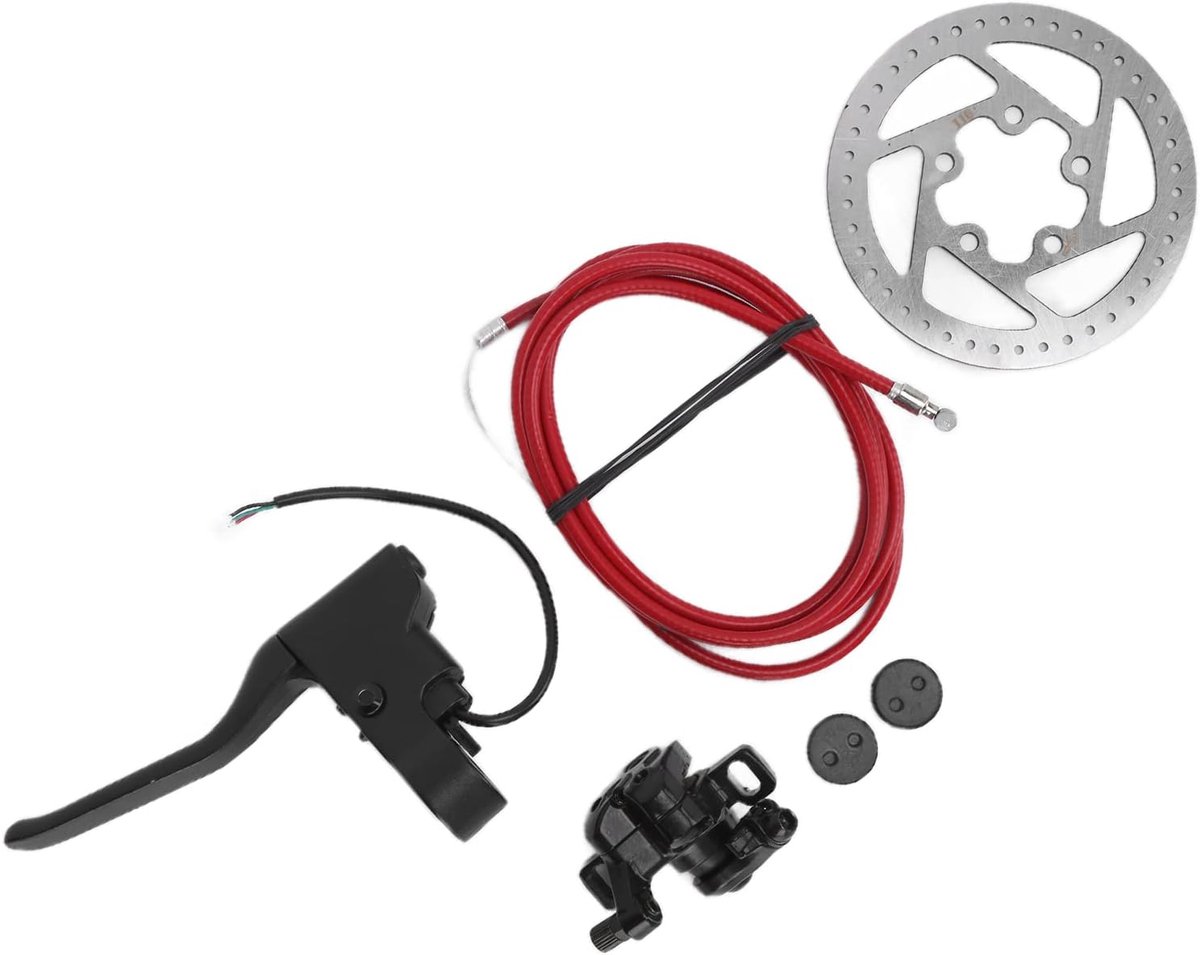 SnelShoppen - Disc Brake Cable Kit met 110Mm Remhendel voor Elektrische Fiets, Disc Brake Rotor en 2 Stuks Remblokken - Lichtgewicht en Duurzaam