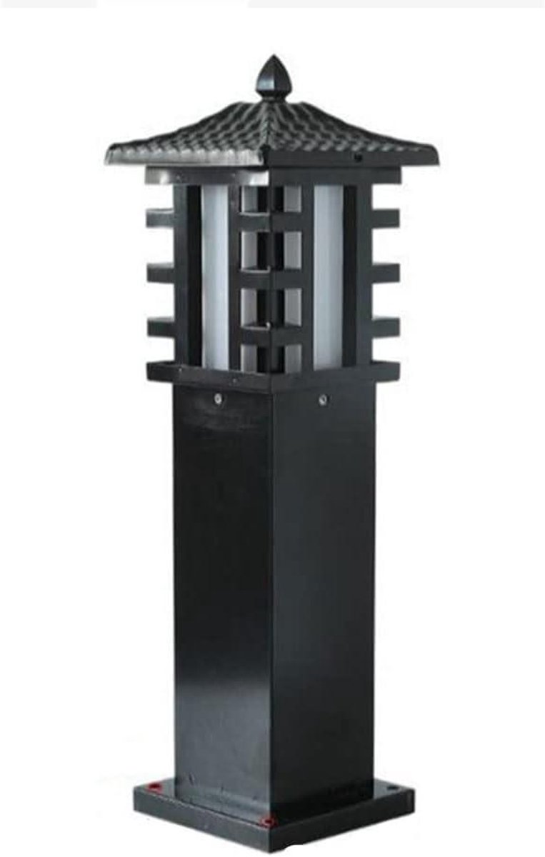Buitenlantaarn Paal - Paallantaarn Exterieur - Terras Verlichten - Industriële Stijl - 20x67 cm - Donker