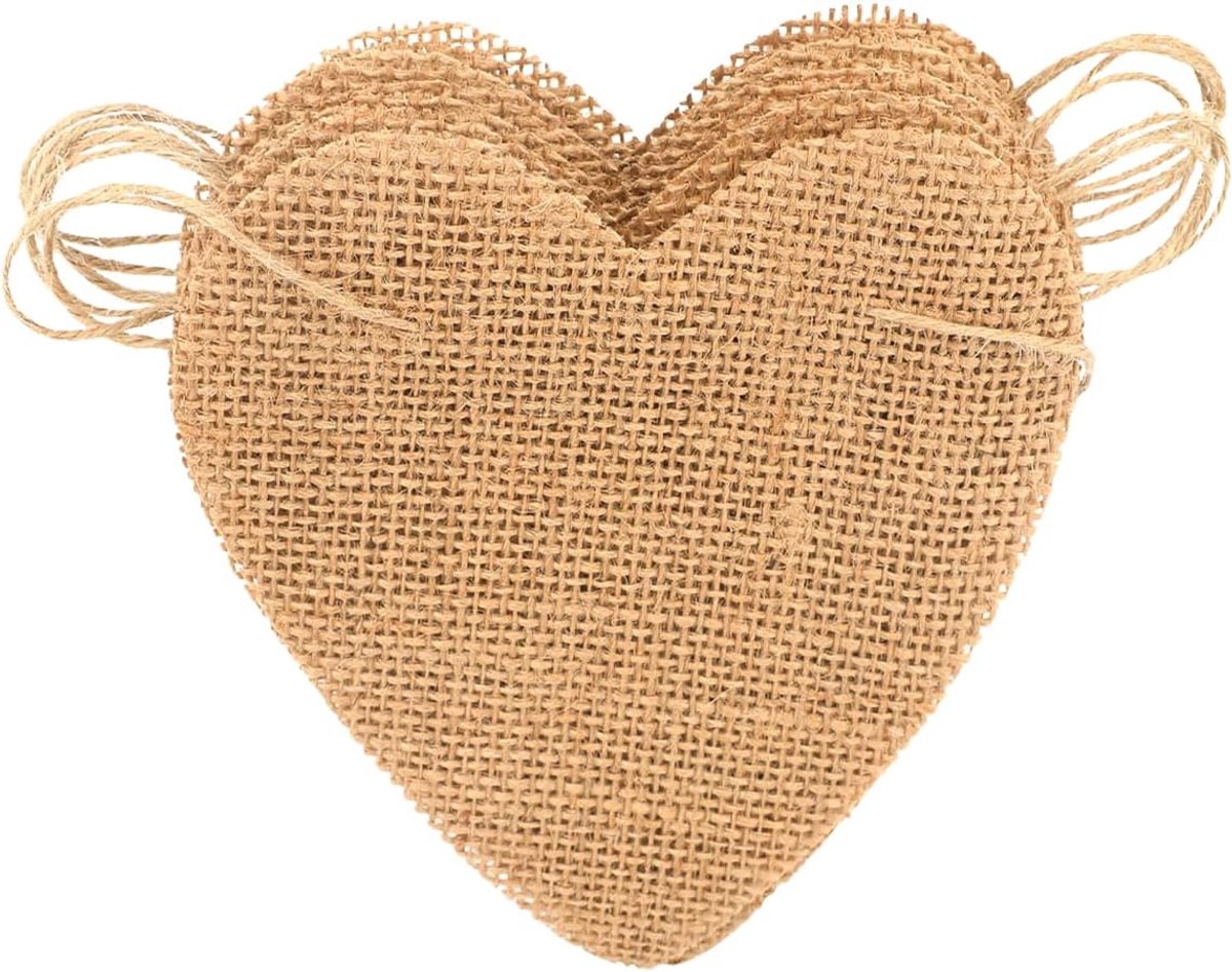 SnelShoppen - Herbruikbare Hartvormige Banner, Rustieke DIY Decoratie, Aangepaste Jute Banners voor Verjaardagen, Trouwen, Afstuderen