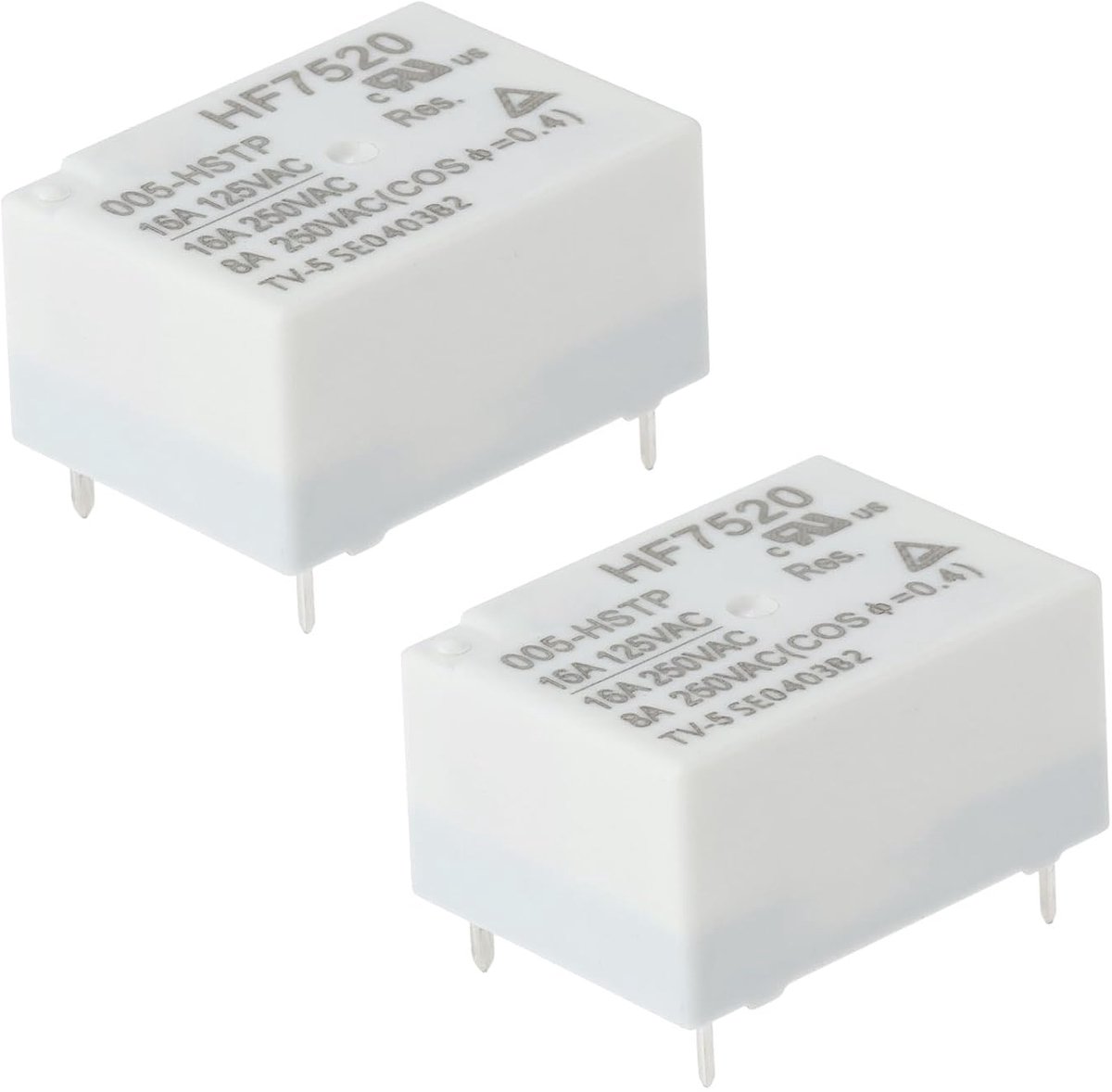 SnelShoppen - 2 Stuks 16A 250VAC 4-polig Relais HF7520-005-HSTP voor CNC-werktuigmachines, Auto-elektronica, HVAC en Zonnepanelen