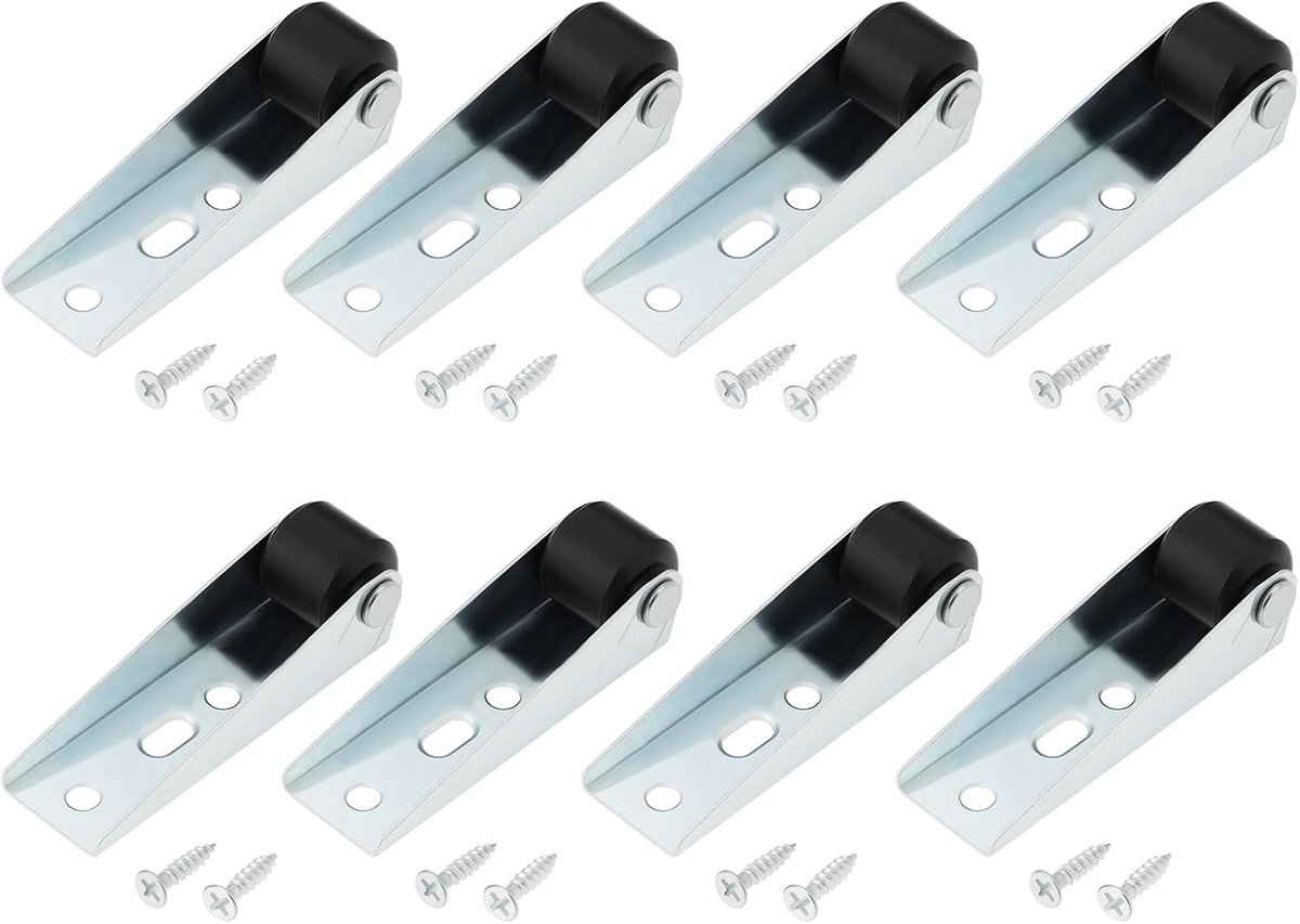 SnelShoppen - 8X Mobiele Richting Roller Wiel Katrol Zijbevestigd Deursysteem Voor Kast Meubels en Schuifdeuren - Hoogwaardige Gegalvaniseerde Staal -