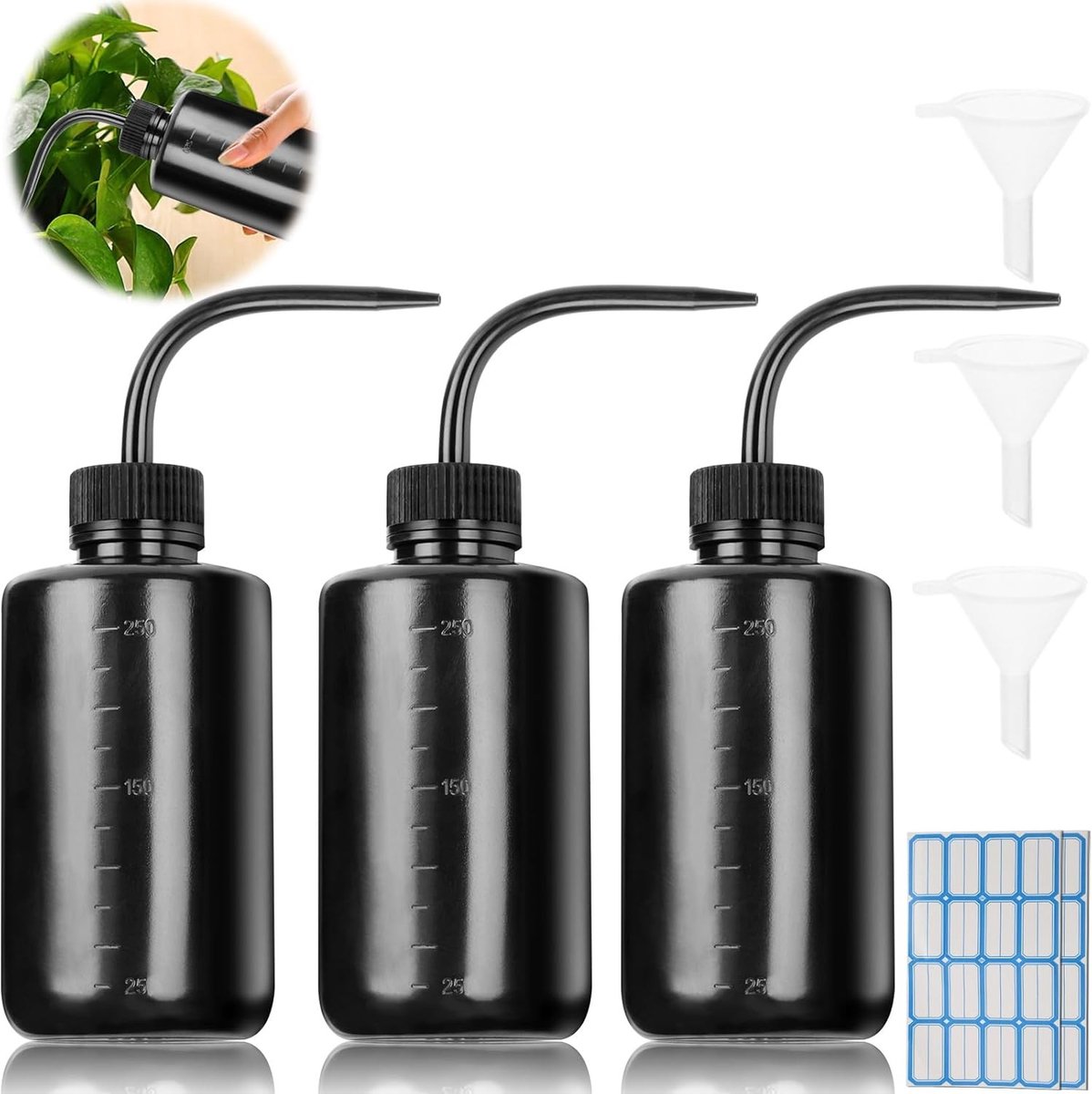 250ml Spuitfles Set van 3 - Perfect voor Laboratorium, Plant Watering en Schoonmaakdoeleinden, Plastic Doseerflessen voor Gemakkelijk Gebruik