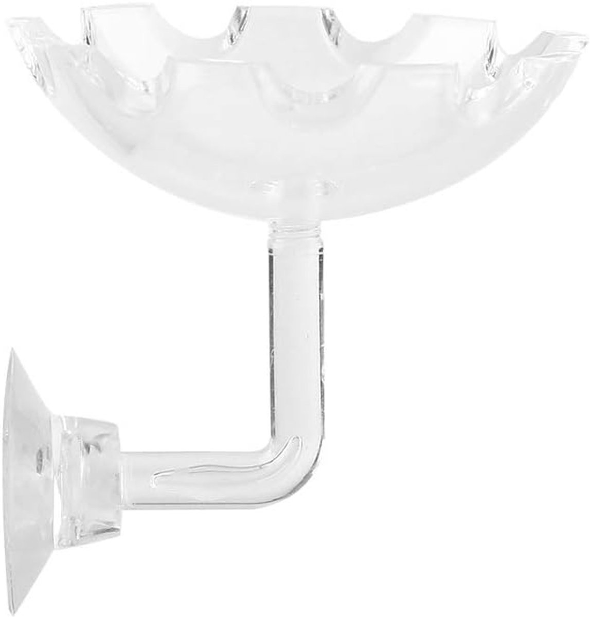 Acrylic Aquarium Shrimp Feeder-Tray Water Feeder Feeder - Doorzichtige golfschaal, verstelbare glazen bevestiging - ShopVlot