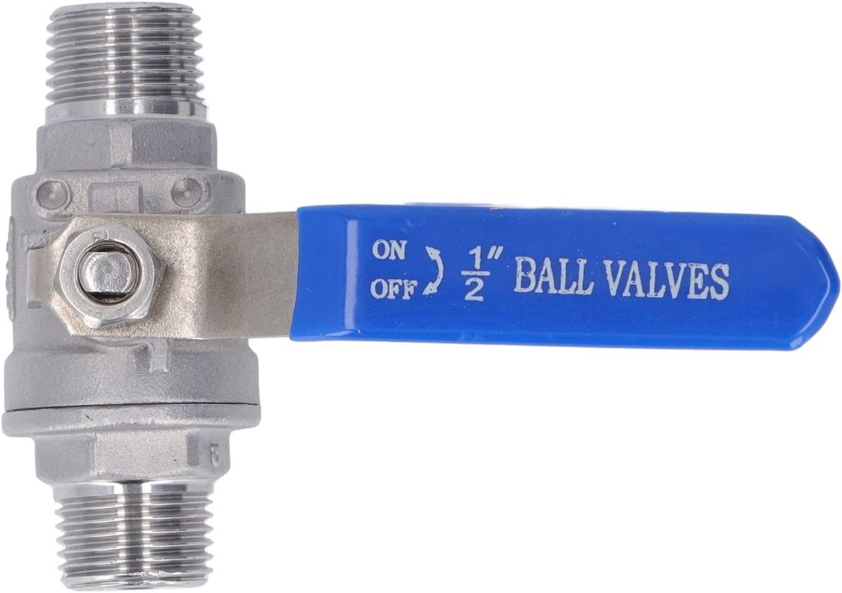 SnelShoppen - 1/2 Inch Kogelklep, Throttle Klep Waterklep, Kogelklep Mannelijke Aansluiting, RVS 304, 1000 WOG, Ideaal voor Water en Olie