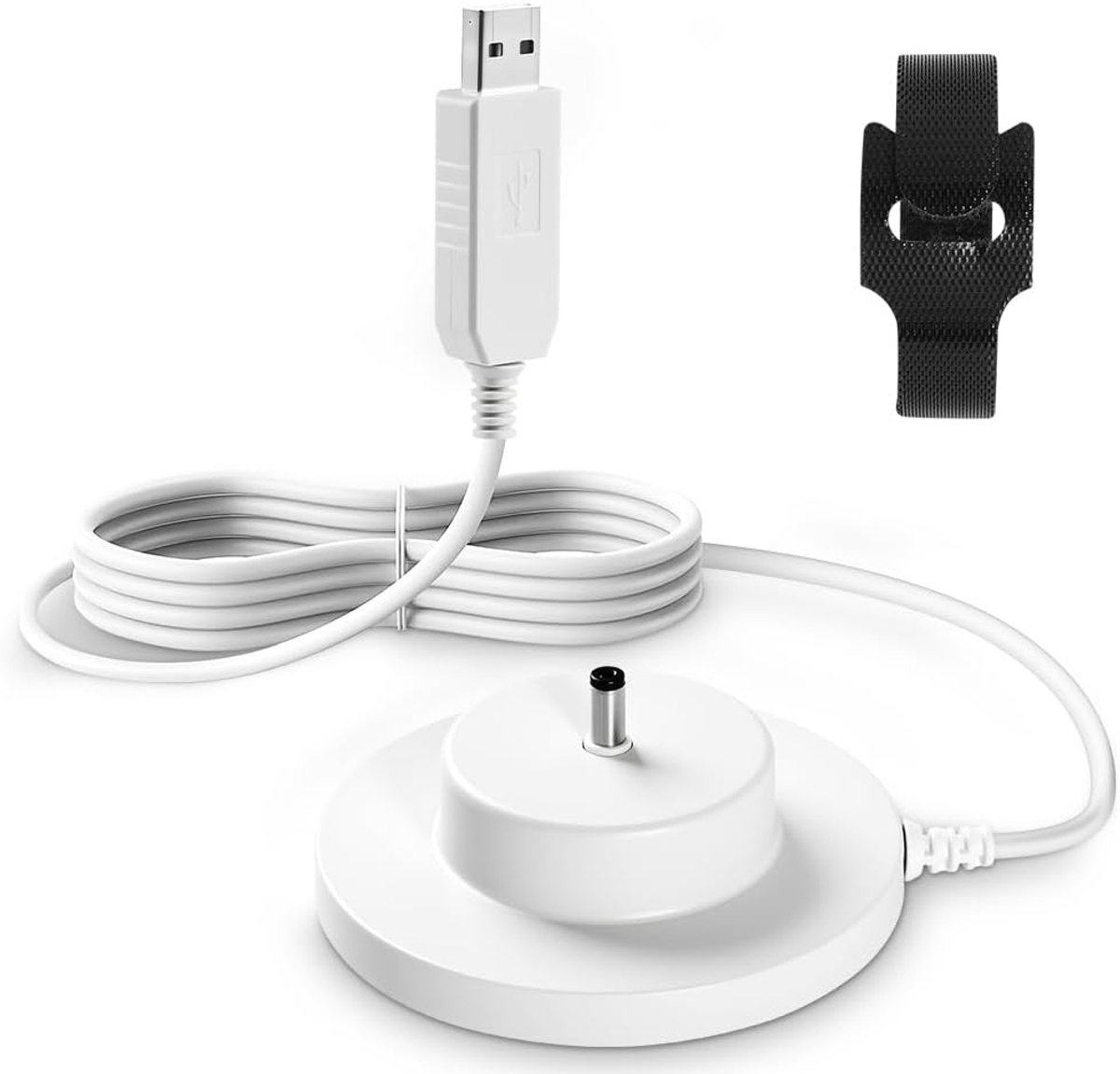 SnelShoppen - Oplaadstation voor Toniebox - USB Lader met 1,8 m Snoer en 12 Zwarte Kabelbinders - Voor Kinderen, Thuis en Onderweg