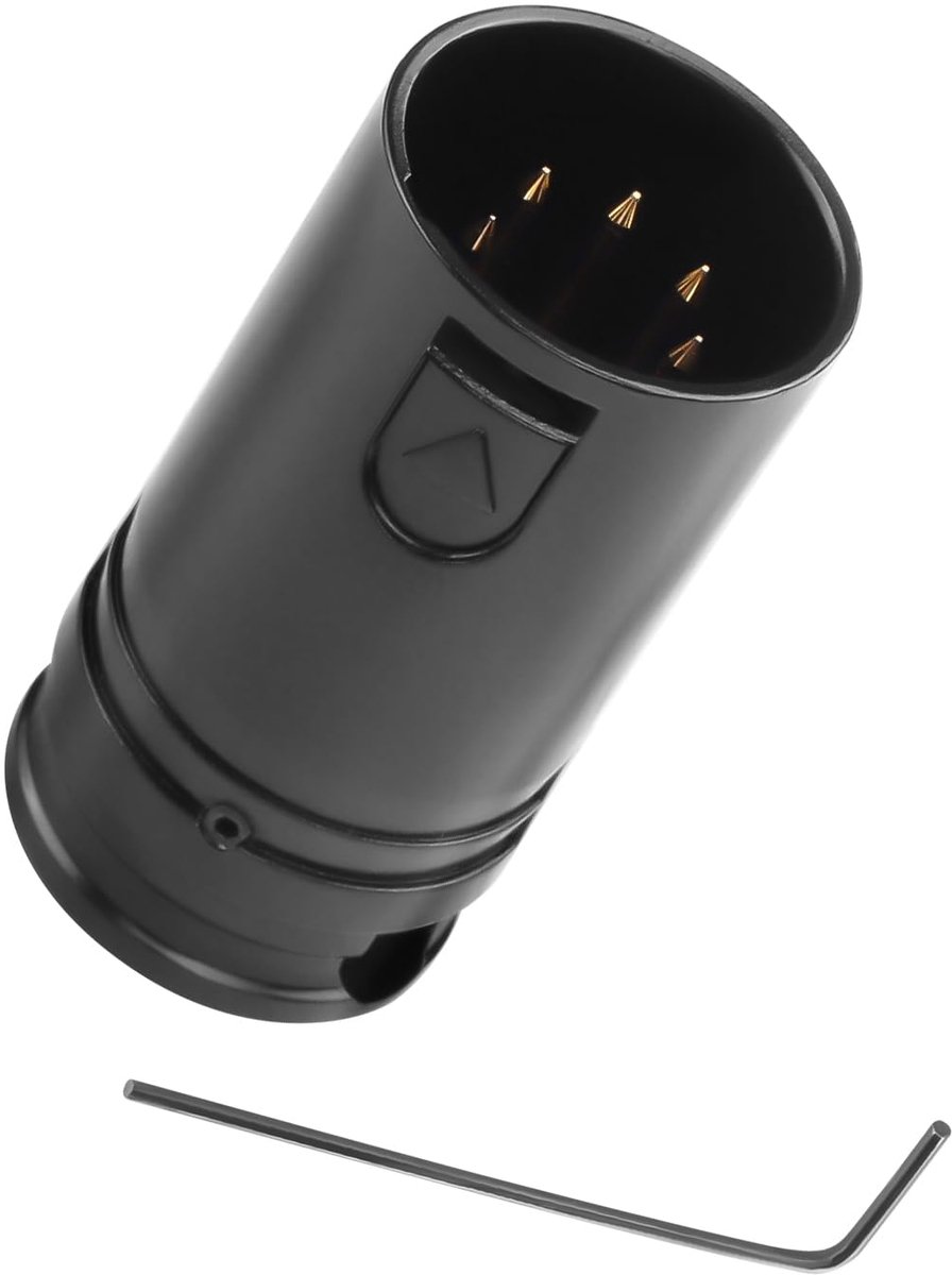 QIANRENON Compact 5 Pin XLR Soldering Audio Adapter Adjustable Angle of 90° Xlr 5 Pin Plug Microphone Thin Cable - ShopVlot