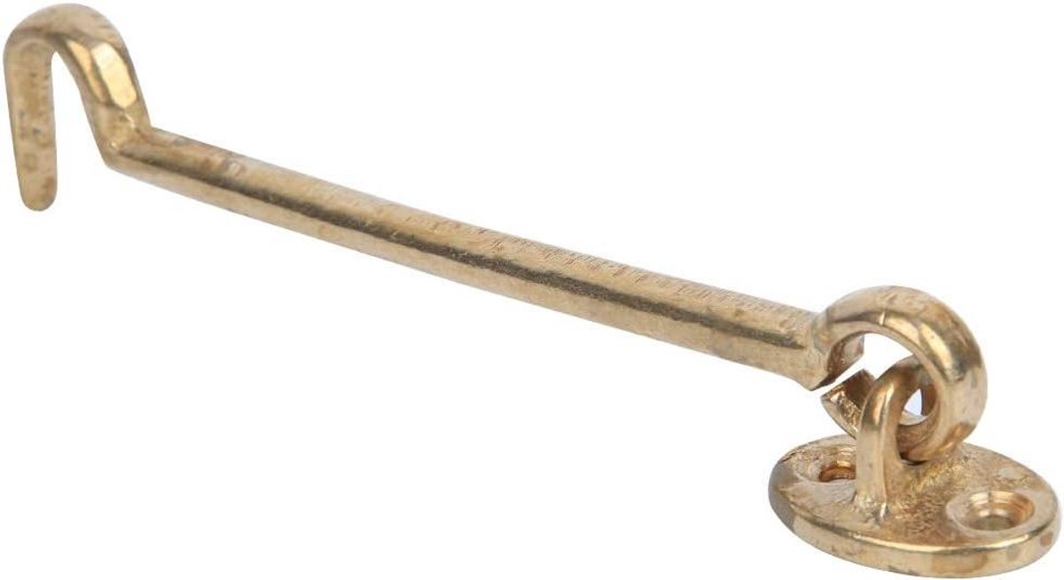 Kajuit Haken - Deurhaken Raamhaken - Ramen en Deuren Vastzetten - Massief Messing - 16 x 5 x 2 cm