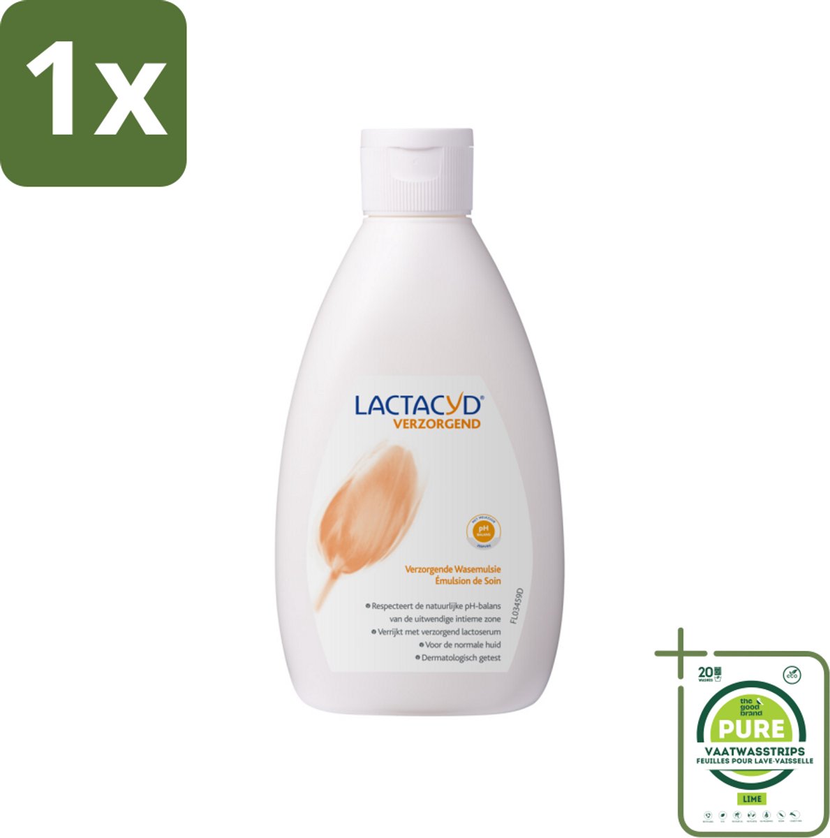 1 x Lactacyd – Verzorgende Wasemulsie – pH-vriendelijk – 300 ml - Intieme Wasemulsie - Milde Intieme Verzorging - Zeepvrij - PH-vriendelijk - Gevoelige Huid
