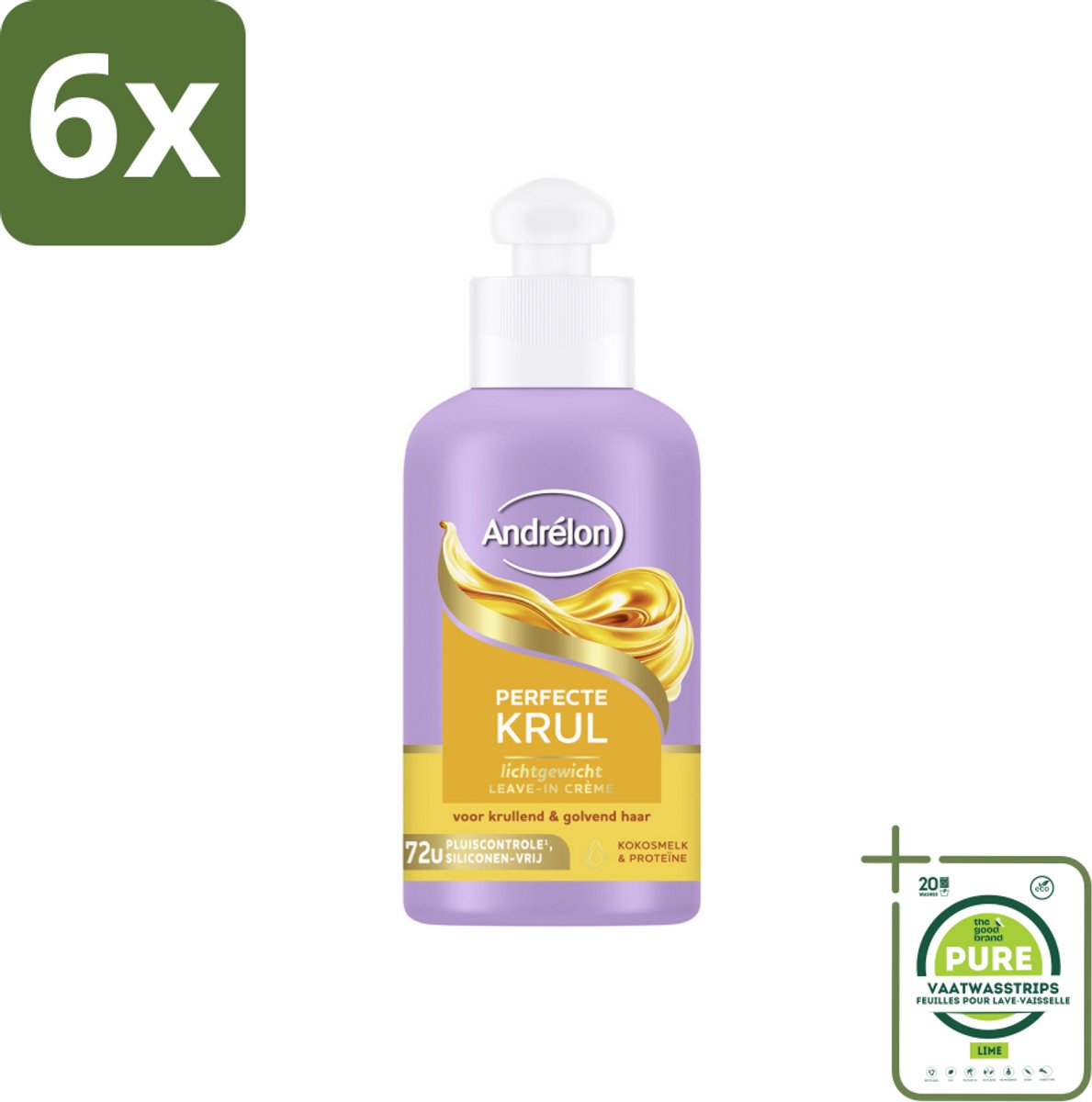 Andrélon – Leave-In Crème – Perfecte Krul – 200 ml - Voordeelverpakking - 6 stuks - Krullen verzorgen - Krullen definiëren