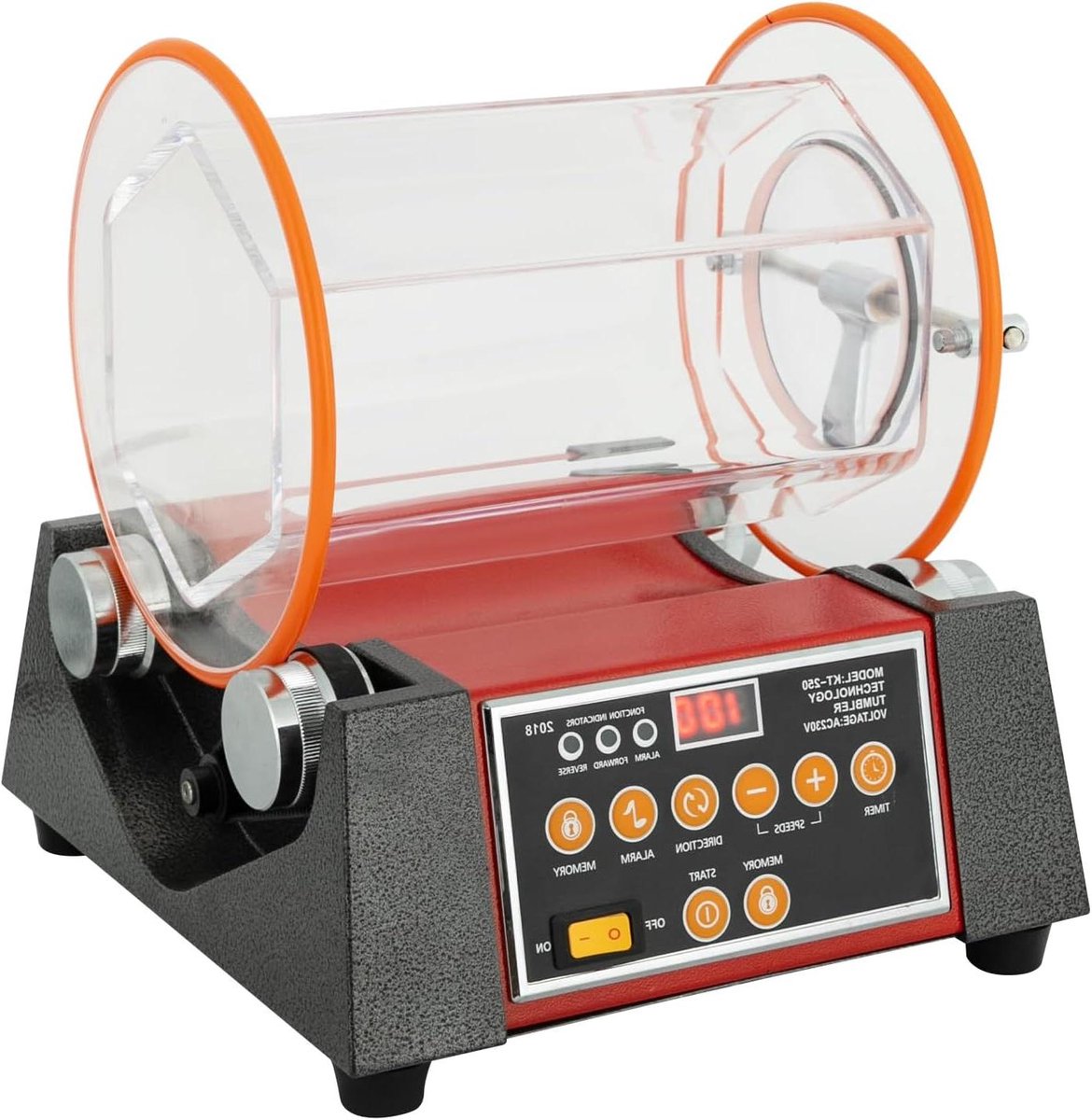 Mini Polijstmachine - Sieraden Polijster - Metalen Bewerken - Digitaal Display - 180W - Zwart Rood