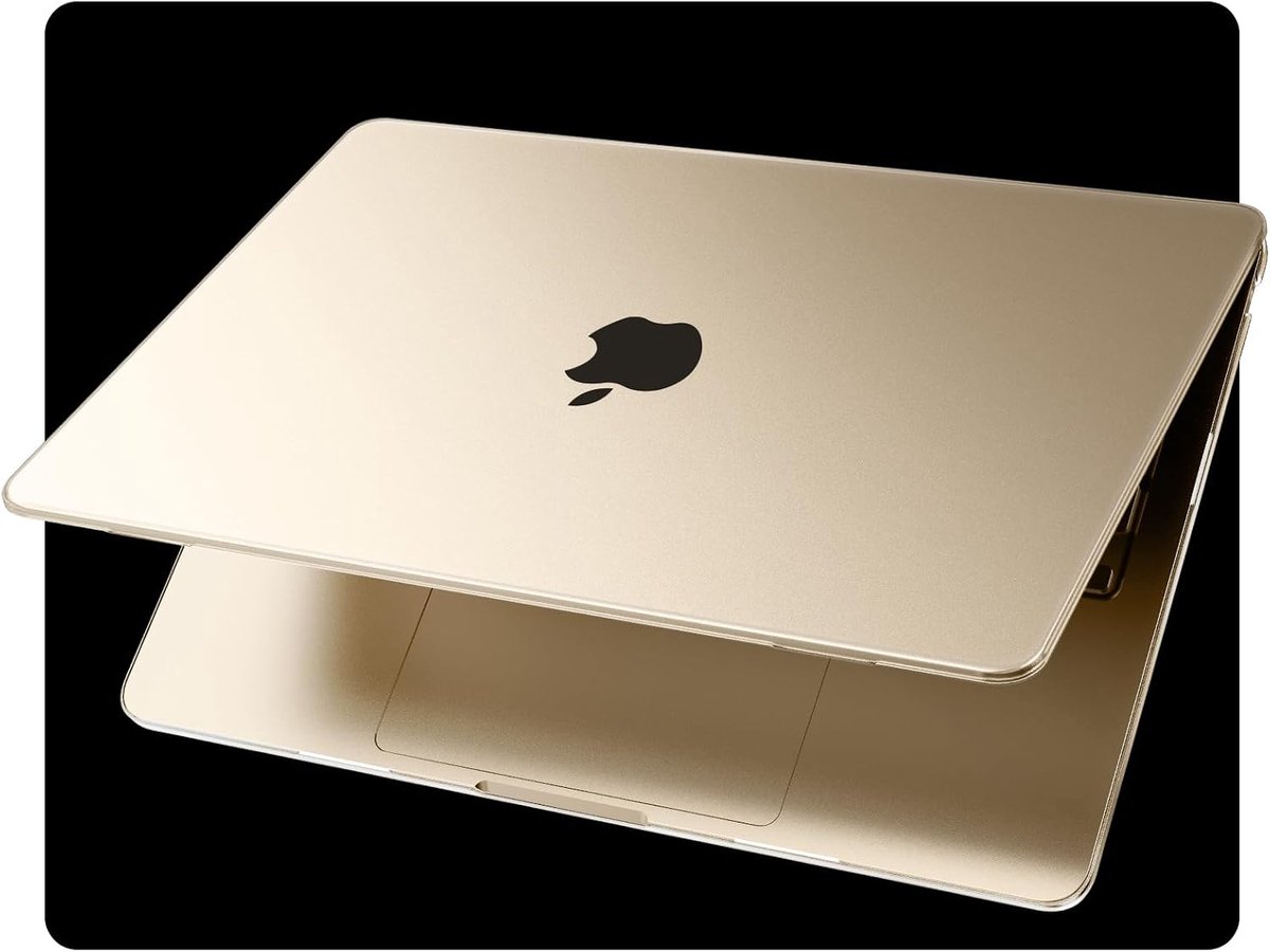 SnelShoppen - EooCoo Hard Shell Case voor MacBook Air 13 Inch M5 M4 M3 M2, Ultralicht en Ultra Dun, Frost | Starlight, 100% Kleurmatch, Beschermhoes v