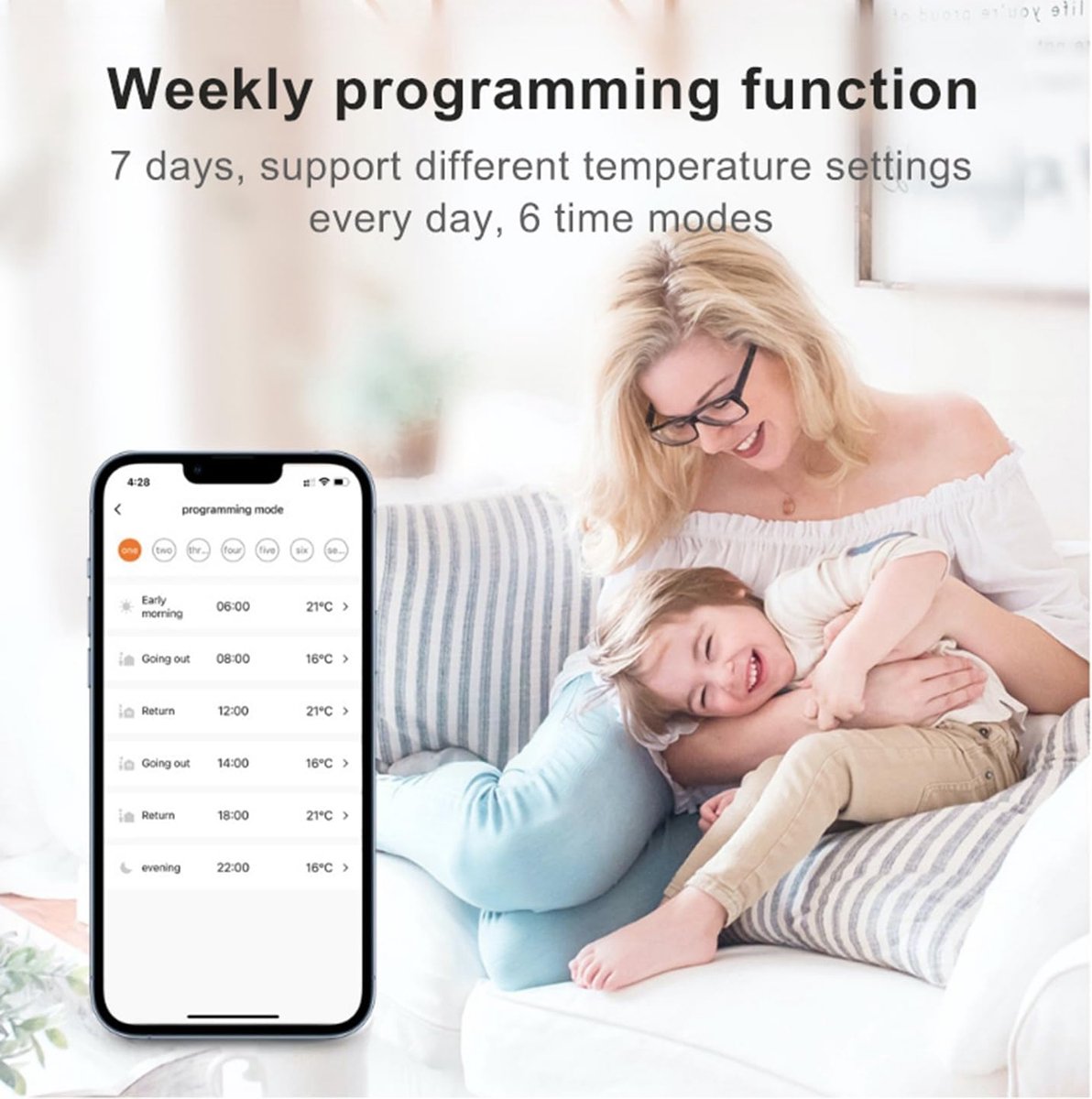 SnelShoppen - Slimme Thermostatische Radiator Kraan met Programmeerbare Functies, Zigbee Temperatuurregeling, App Besturing, Compatibel met Alexa en G