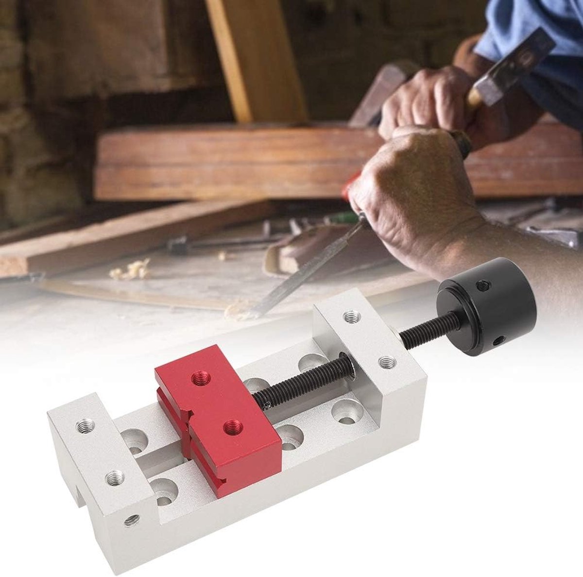 SnelShoppen - Vise Small 50mm Aluminium Mini Machine Vice, Insteekvise met Snelle Verstelling, Werkplaats Klem, Beschermende Kaken voor Diverse Object