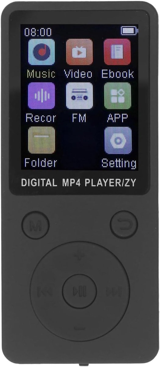 SnelShoppen - MP3 Speler met Bluetooth, HiFi Geluid, 1.8 Inch Scherm, Draagbare Muziekspeler met Oordopjes, Geluiddempende MP4 MP3 Speler, Uitbreidbaa