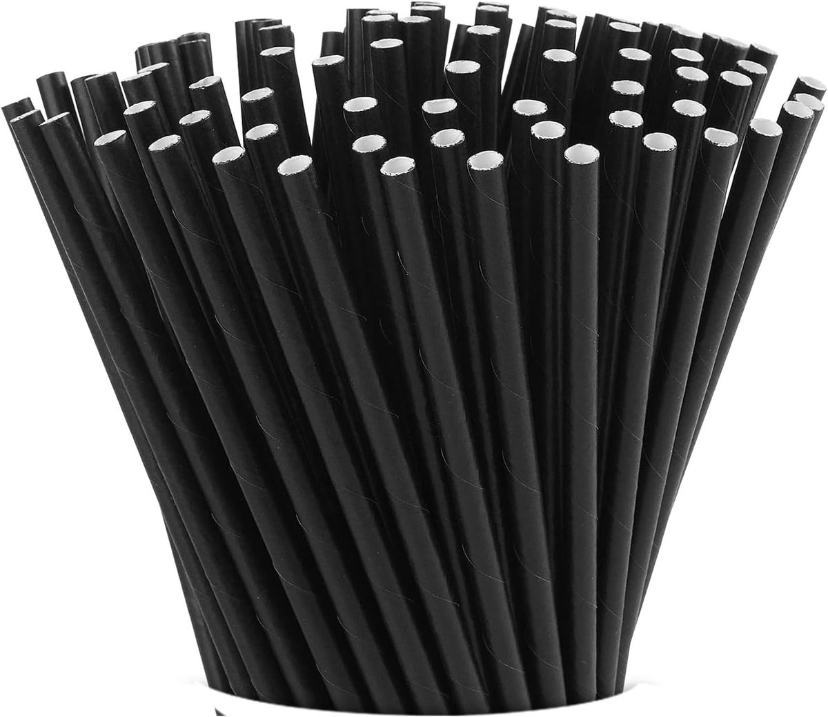 125 Pieces Cocktail Straws, Black and White Striped Dotted Paper Straws, 5 Styles, Paper Straws for Wedding, Birthday - ShopVlot
