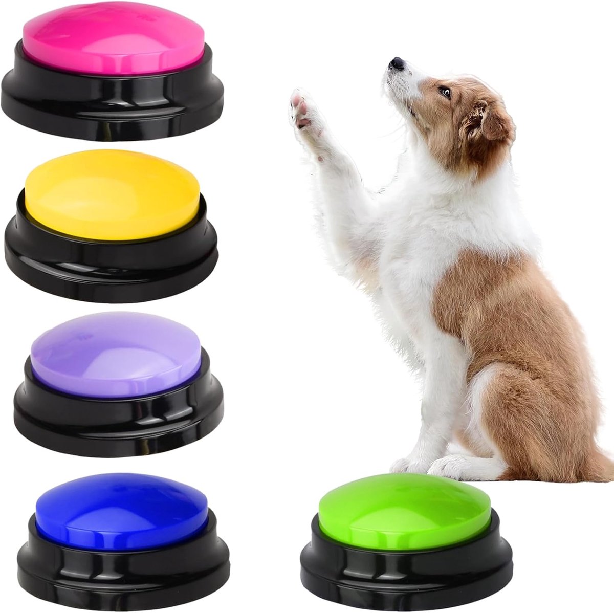 Huisdier Communicatie Knoppen 5 Stuks - 30 Seconden Opname - Robuuste Buzzer - ShopVlot