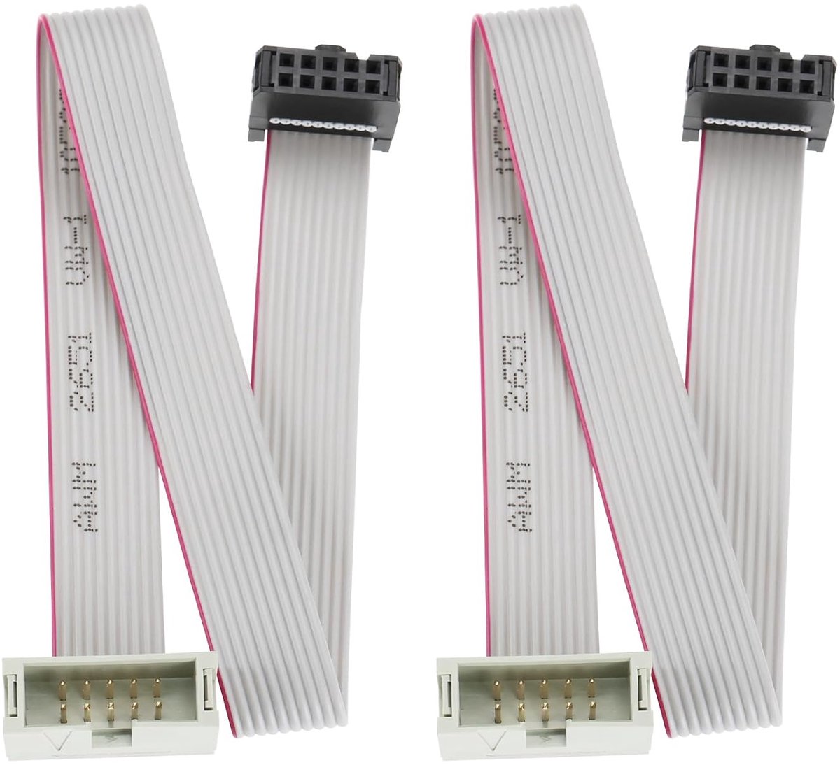 SnelShoppen - IDC Verlengkabel, IDC Aansluitkabel, Stekker naar Bushing, 2.54mm Spacing, Dubbelrijige Flapkabel, Set van 2, Perfect voor Elektronica e