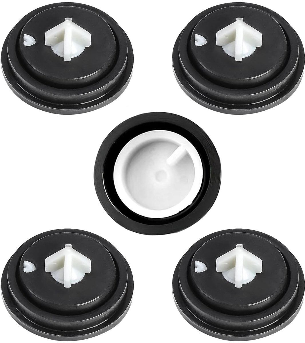 SnelShoppen - Diaphragma Vlotterklep Set van 5, Hoogwaardige Vervangmembranen voor Toiletreservoirs, Duurzaam en Betrouwbaar, Rubber en Plastic Materi