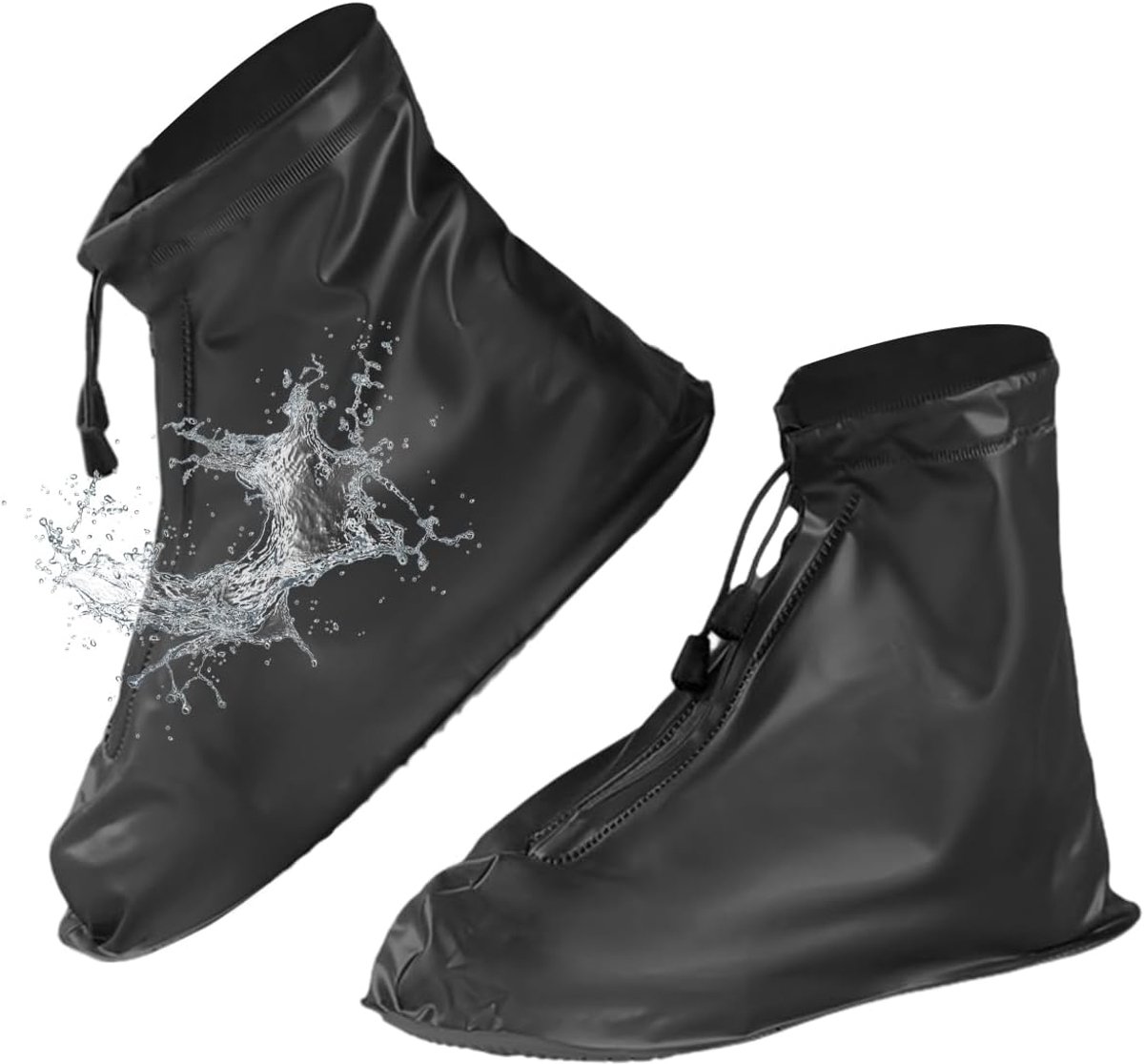 SnelShoppen - 1 Paar Middelhoge Schoenhoezen, Dubbel Waterdichte Schoenhoezen, Draagbare Antislip Schoenhoezen, Vouwbare Schoenhoezen, Geschikt voor W