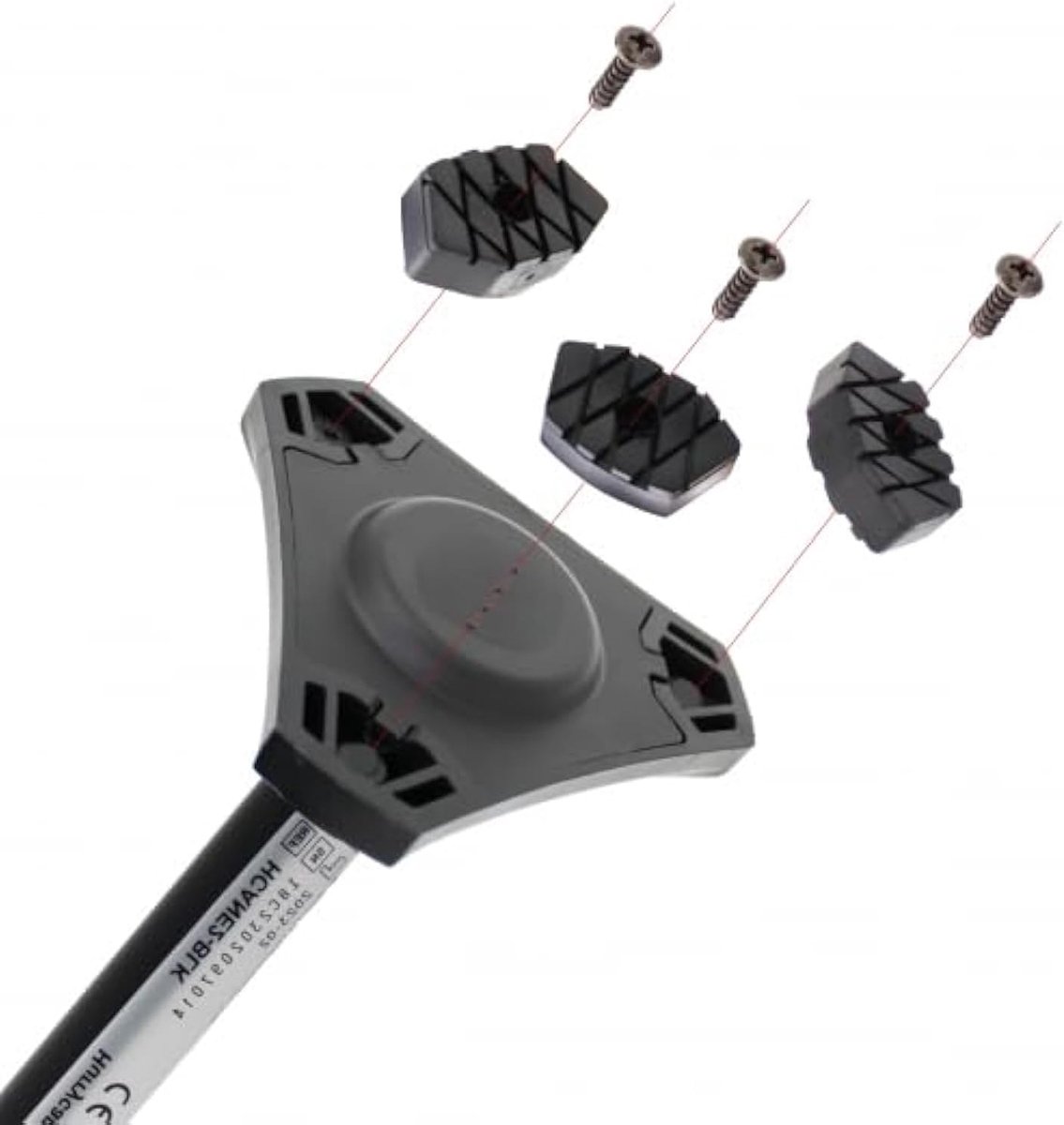Vervangende Rietpunten - Rubber Voetjes - Wandelstok Onderhoud - Verbeterde Grip - Set van 3 - Zwart