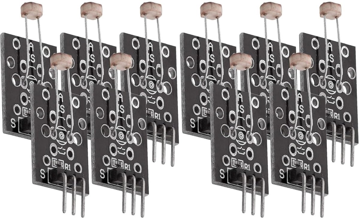 10 Pcs KY-018 LDR Light Sensor Module with Output with Photo Resistance Brightness Senso Photowderstand Photo Haze Mode Module Brightness Sensor