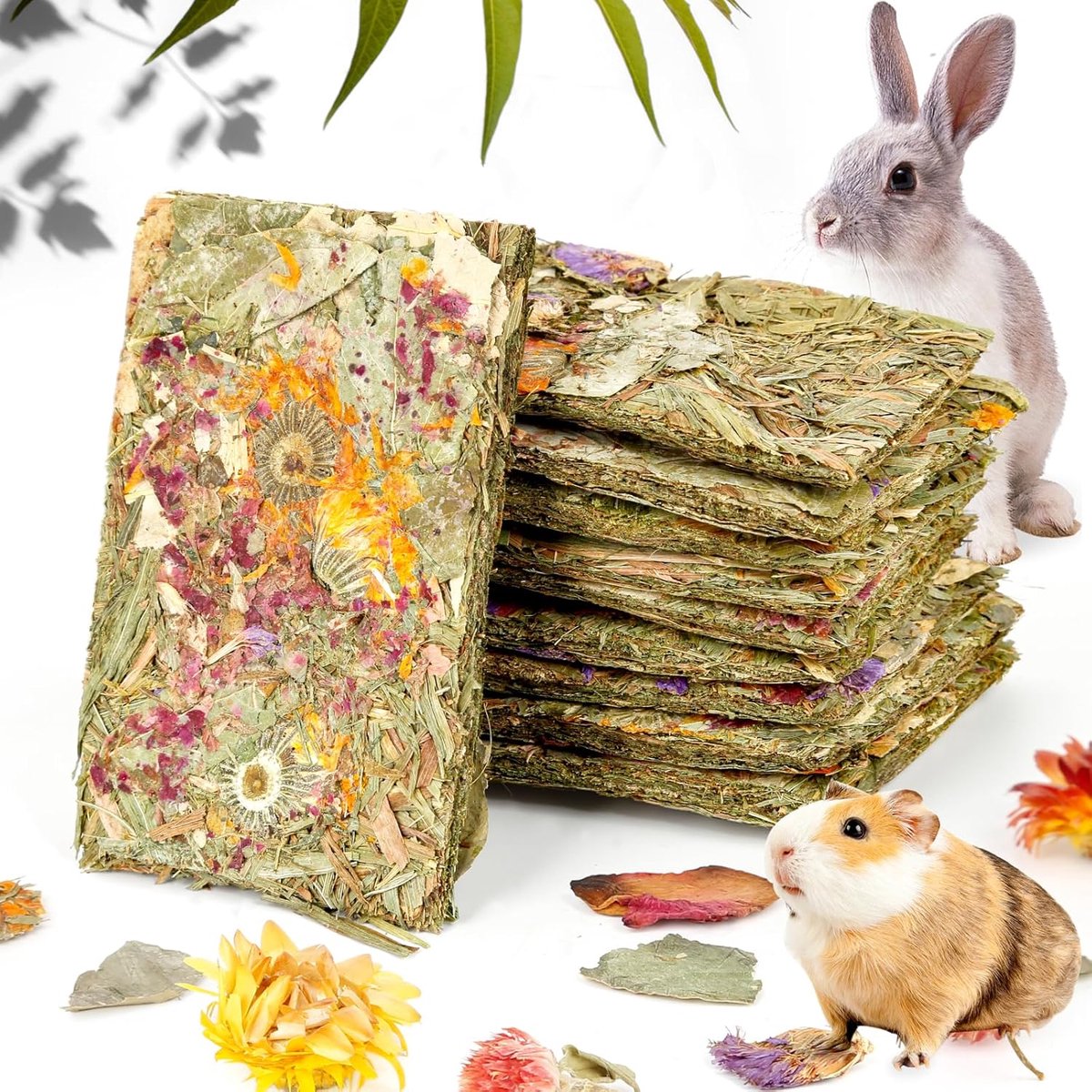 SnelShoppen - Abizoo Timothy Hay Speelgoed voor Konijnen, 10 Natuurlijke Snoepjes met Kruiden, Voedzaam Snacks voor Dwergrabbits, Chinchilla en Hamste