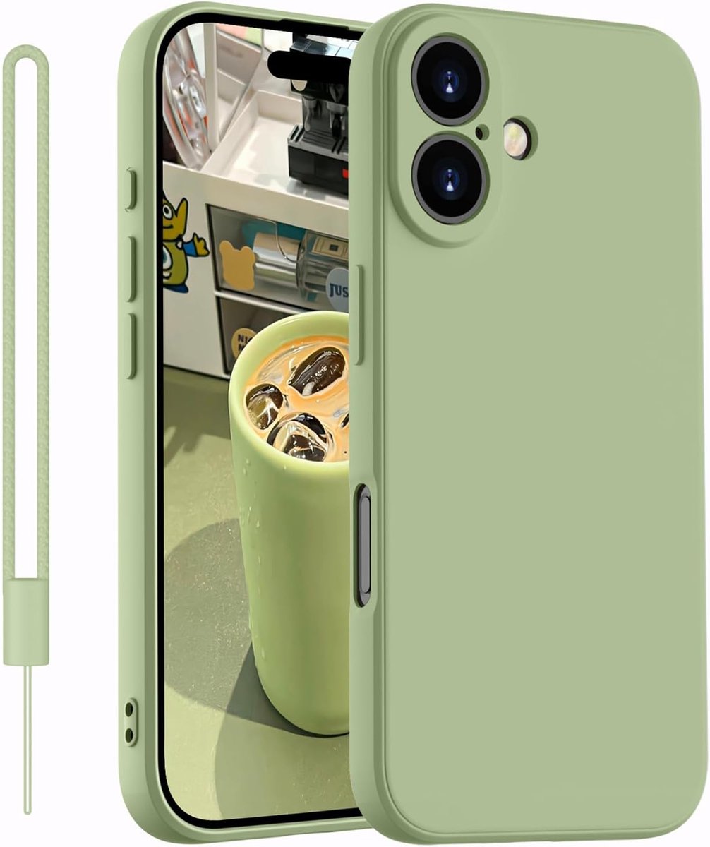 SnelShoppen - Dunne Silicone iPhone 16 Hoes met Microfiber, Shockproof, Krasbestendig, Camera Bescherming, Perfecte Pasvorm voor iPhone 16 6.1 Inch, E