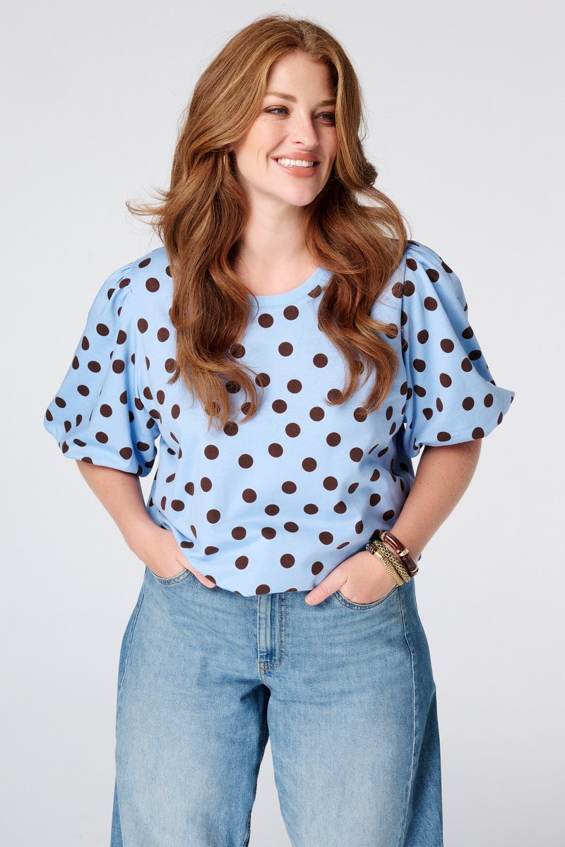 MS Mode Top Sweat top met polka dot