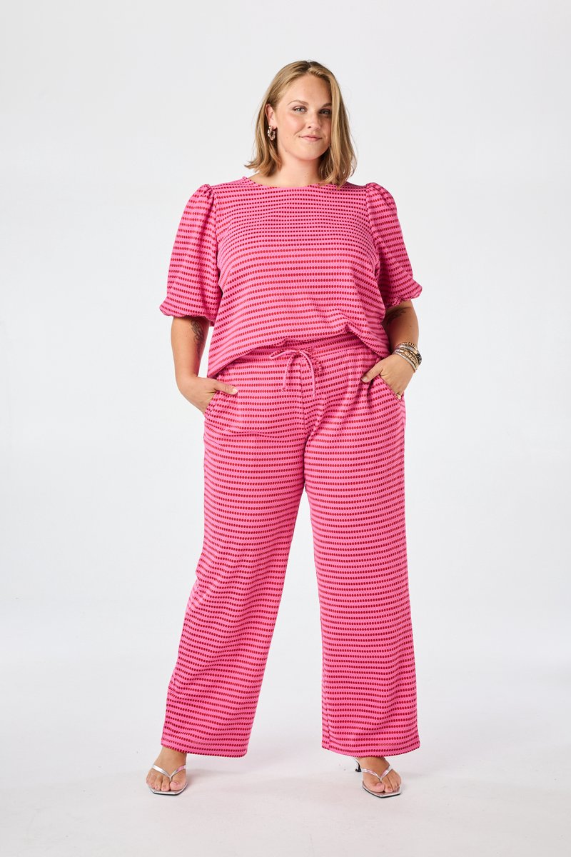 MS Mode Broek Wide leg broek met elastische taille