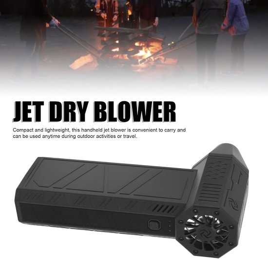 Mini Jet Blower - Handventilator Turbo - Buitenactiviteiten - Borstelloze Motor - 18 x 13 x 5 cm - Zwart van MINI — afbeelding 2