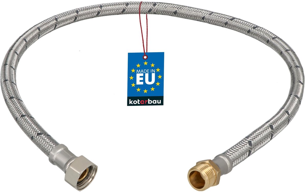 KOTARBAU® Flexibele Aansluitslang 3/8"x3/8" - Sanitaire Aansluitslang 70 cm - Flexibele Kraanslang - Buitendraad x Binnendraad - Aansluitslang Armatuur - Gevlochten Roestvrijstalen Aansluitslang