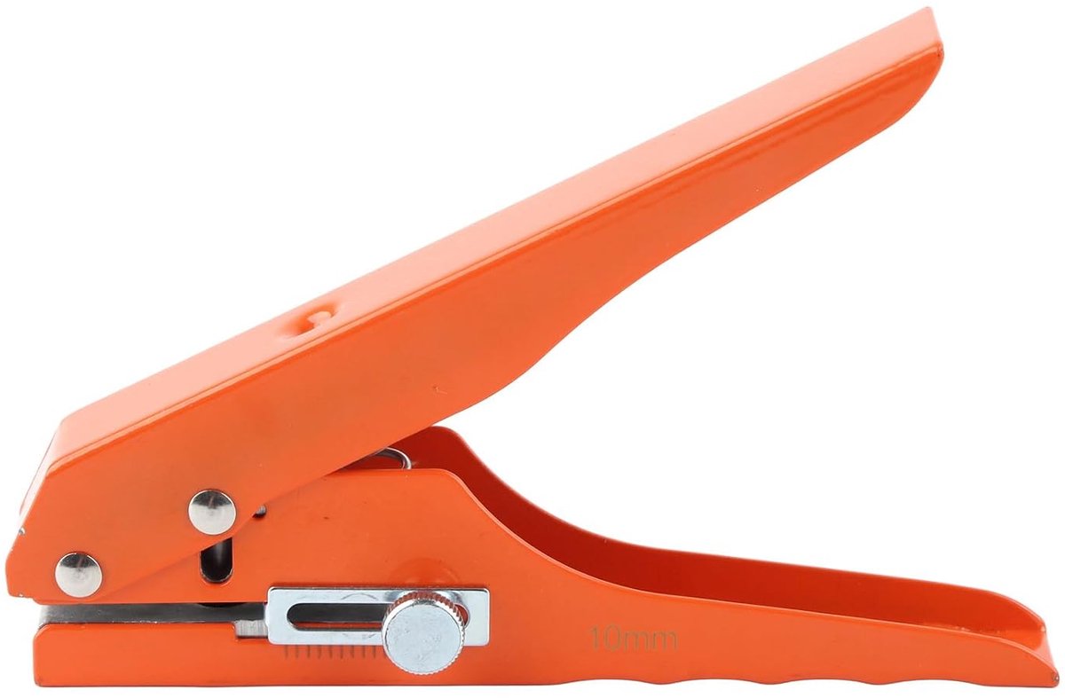 SnelShoppen - 10 mm Perforator met Schaal voor Karton, Papier, PVC, Creatief Ponsen, 10 mm Staal, Energiezuinig, Verstelbaar, Draagbaar