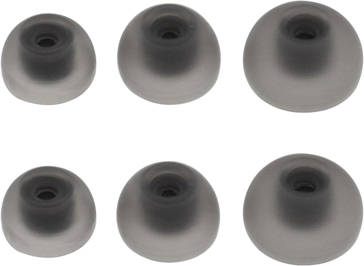 SnelShoppen - 3 Pairs 6 Stuks Oordopjes Compatibel met Galaxy Buds 2 R177 Silicone Vervangende Oordopjes Tips Klein/M/L 3 Maten, Zwart, Geluiddemping