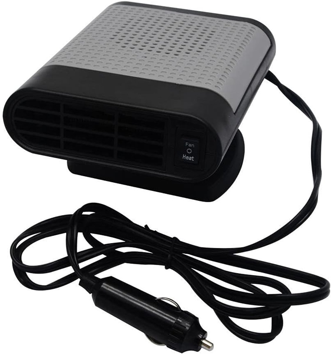 SnelShoppen - 12V 150W Auto Ventilator Kachel, 2-in-1 Draagbare Keramische Verwarming Koeling, Windscherm Ontdooi Kachel, Zwart