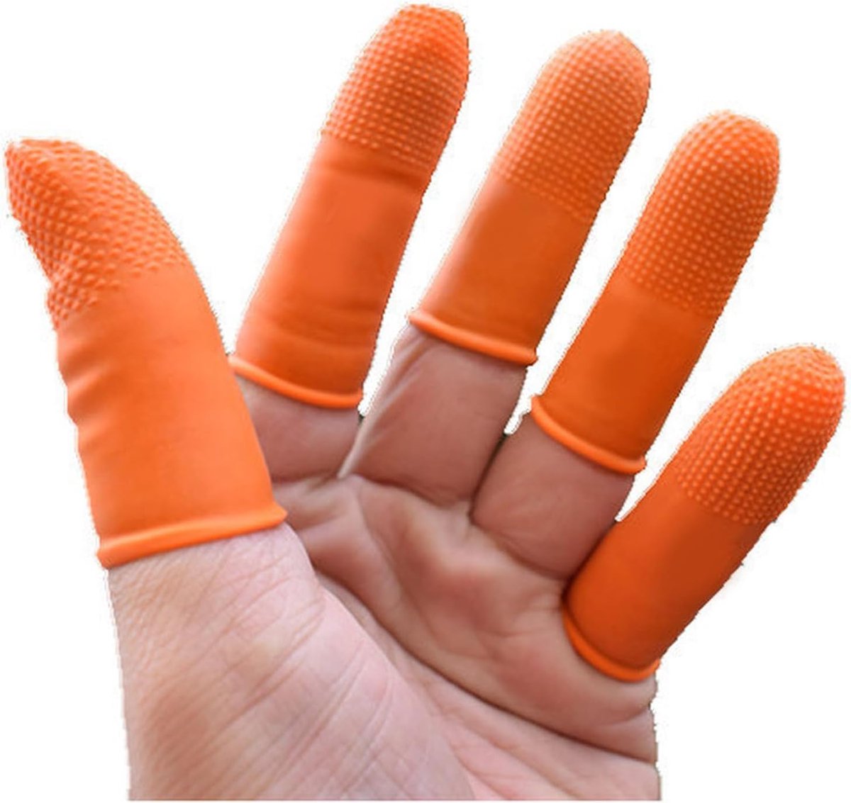 SnelShoppen - Latex Fingercakes Wegwerpcaps, 100 Stuks Vingerbescherming Groot, Niet-statisch Antislip Vingerbedekking Slijtvast voor Elektronische Re