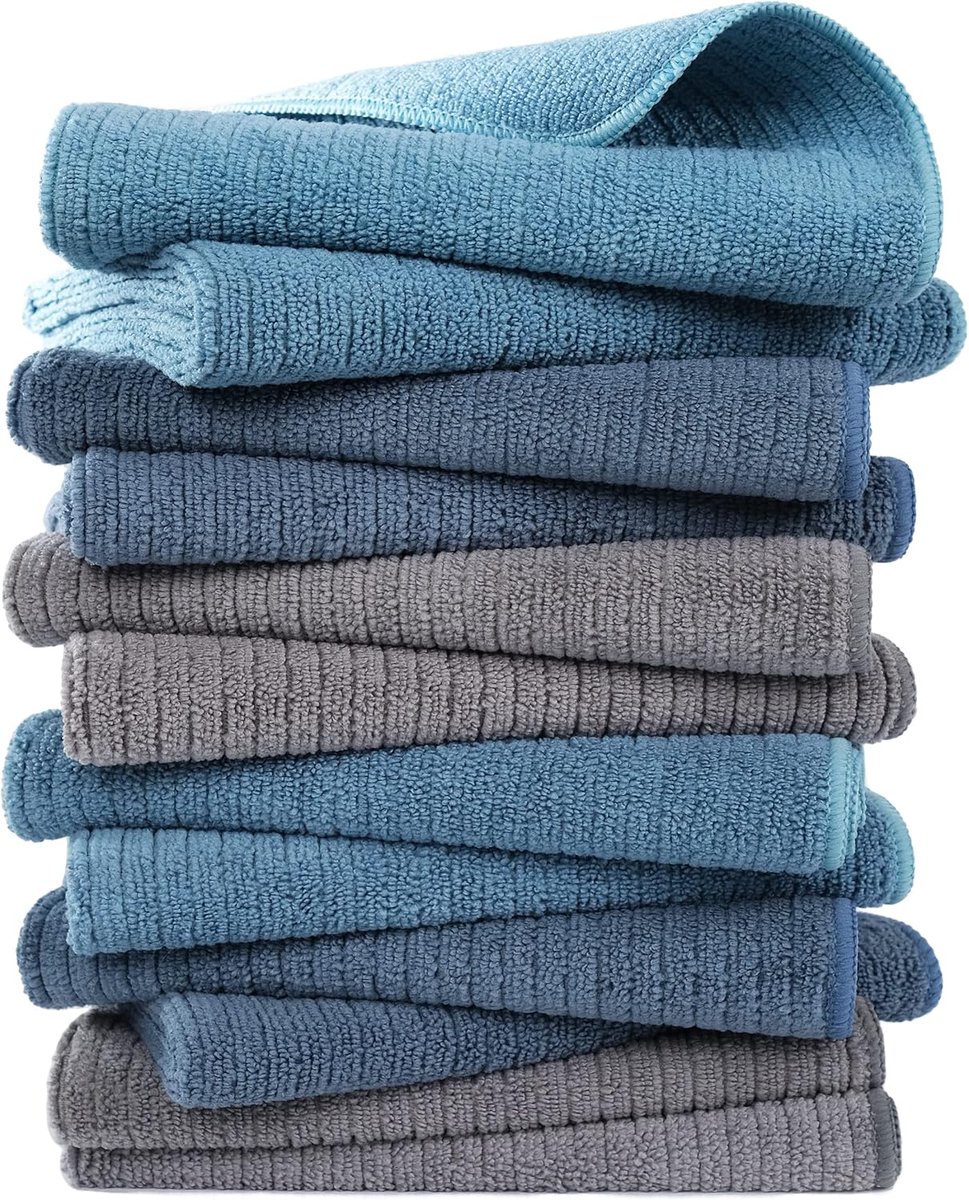 Handdoek Microfiber 40.6x71 cm - Ribbed Terry - Ultra-absorberend - Ideaal voor drogen - ShopVlot