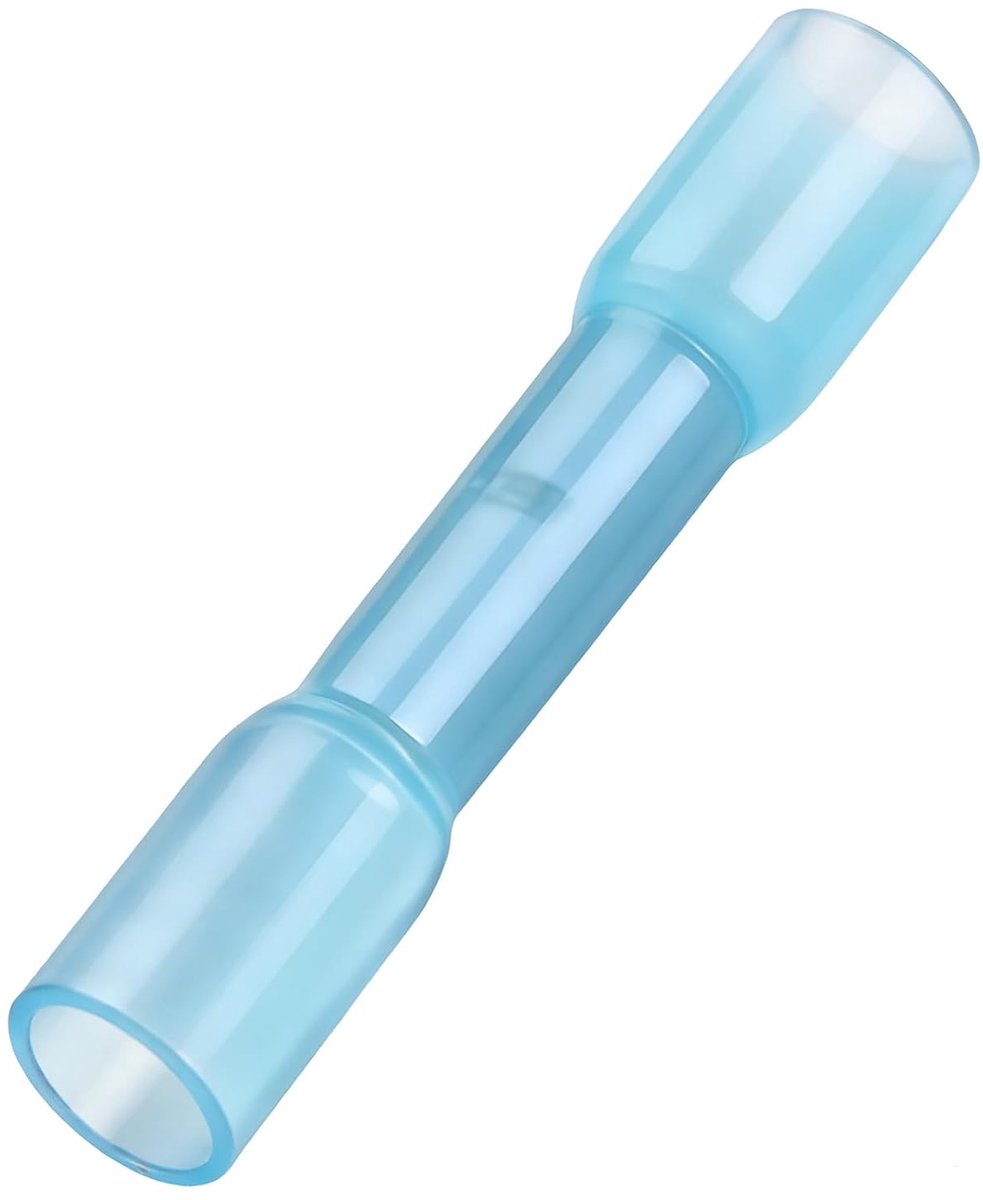 SnelShoppen - Butt Splice Connector Warmtekrimp Tubing Geïsoleerd BHT2 1.5-2.5mm² (16-14 AWG) Elektrische Kabel Crimpbuis Verpakking van 50 Stuks Blau