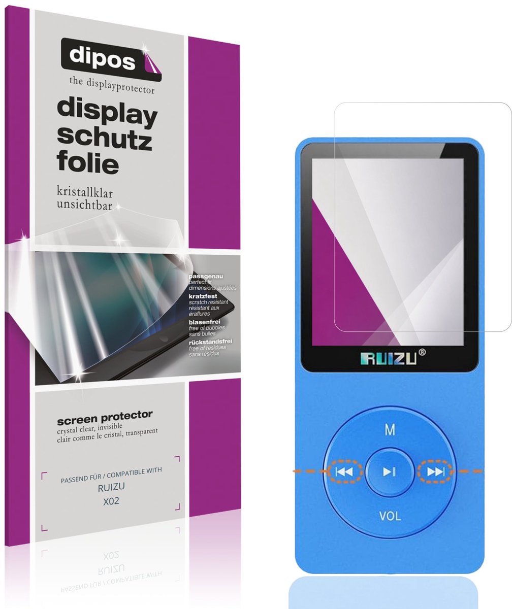 dipos – 4x Beschermfolie geschikt voor RUIZU X02 | Krasbestendige & heldere Screenprotector Ultra-Thin