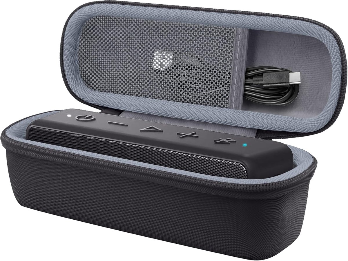 SnelShoppen - Hard Case voor Bluetooth Speaker - Beschermhoes voor Anker Soundcore/Soundcore 2 - Draagtas met Handvat - Ideaal voor Reizen, Feestjes,