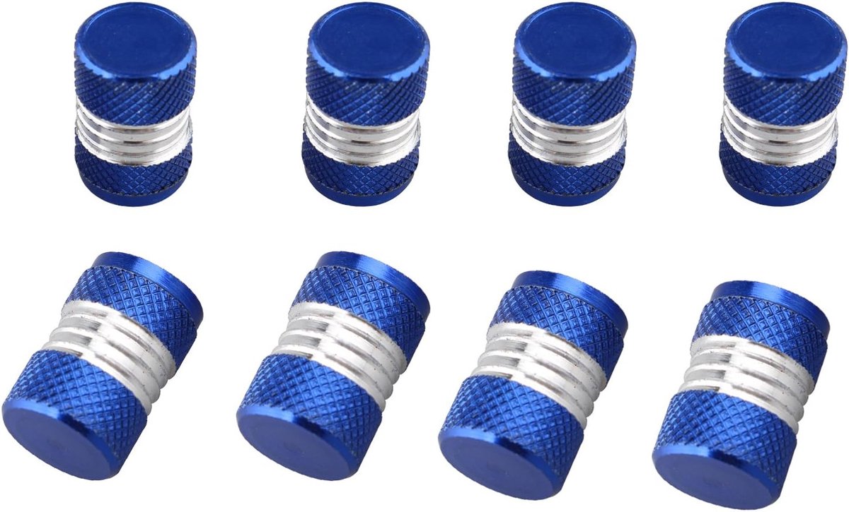 8pcs Aluminum Fabric Caps Silver Round Custom Universal Tire Valve Covers for Car Bike Motorbike with Schrader Valves - ShopVlot