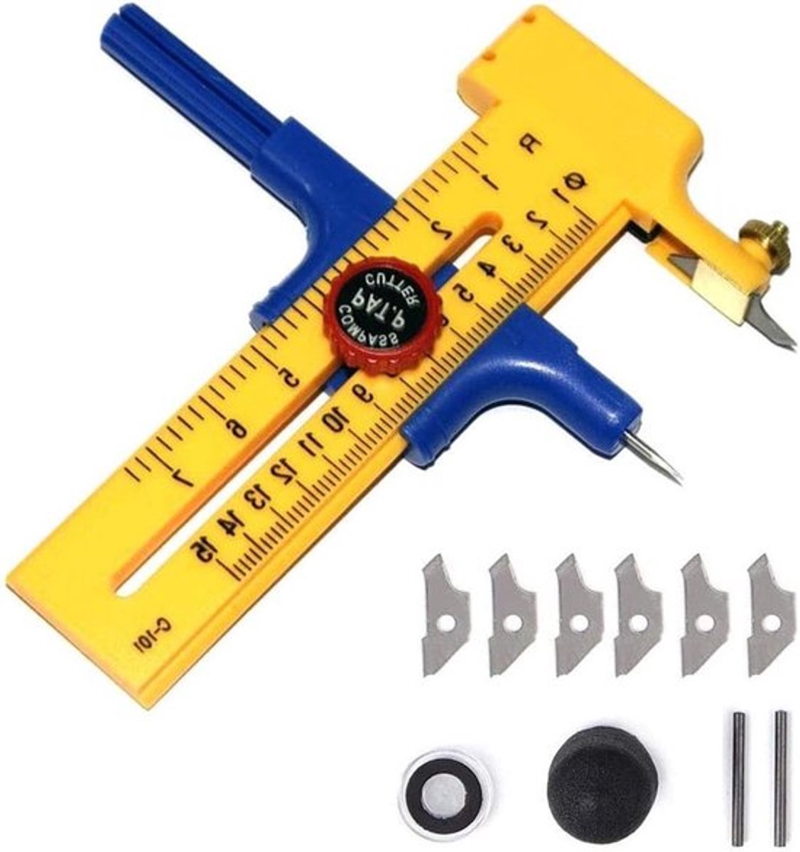Cirkelvormige Snijder voor Precisie Circles van 1-15 cm - Perfect voor Papier, Karton en Leer Snijden