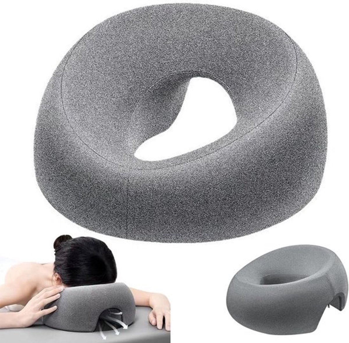 U-vormig Massagekussen voor Gezicht, Geheugenfoam Kussen voor Spa en Salon, Comfortabele Hoofdkussen voor Massagebehandelingen