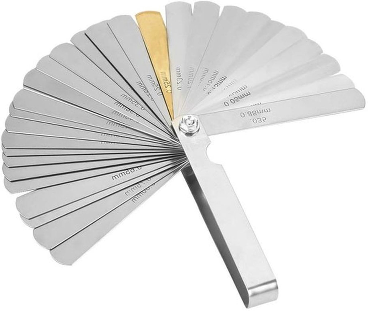 Precisie Meetinstrument met 32 Bladen, RVS, voor Ontwerpers en Ingenieurs, Perfect voor Bougiegaten en Dikte Metingen van 0.05-0.9mm