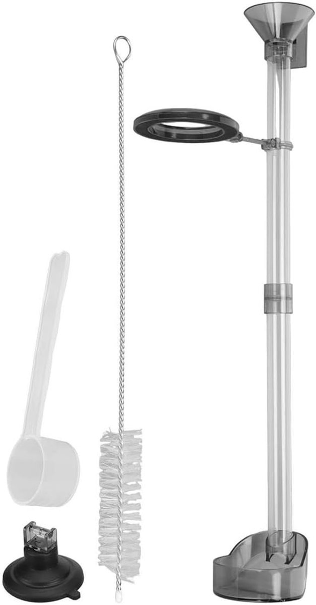 SnelShoppen - Shrimp Feeder Set met Verstelbare Aquarium Voederbuis en Schoonmaakborstel - Garnalen, Krabben, Aquatische Huisdieraccessoires