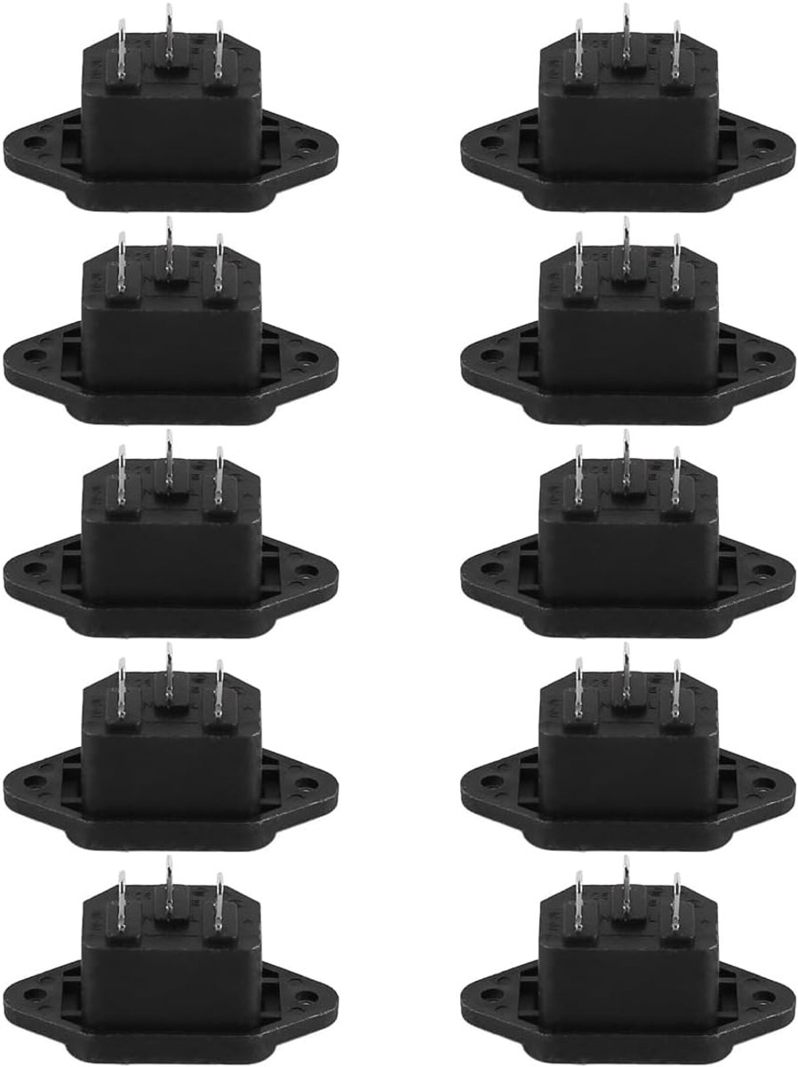 SnelShoppen - 10 Stuks C14 3-Pin Inlet Module Power Connector Jack Panel Mount Adapter AC 250V 10A Duurzaam en Veilig