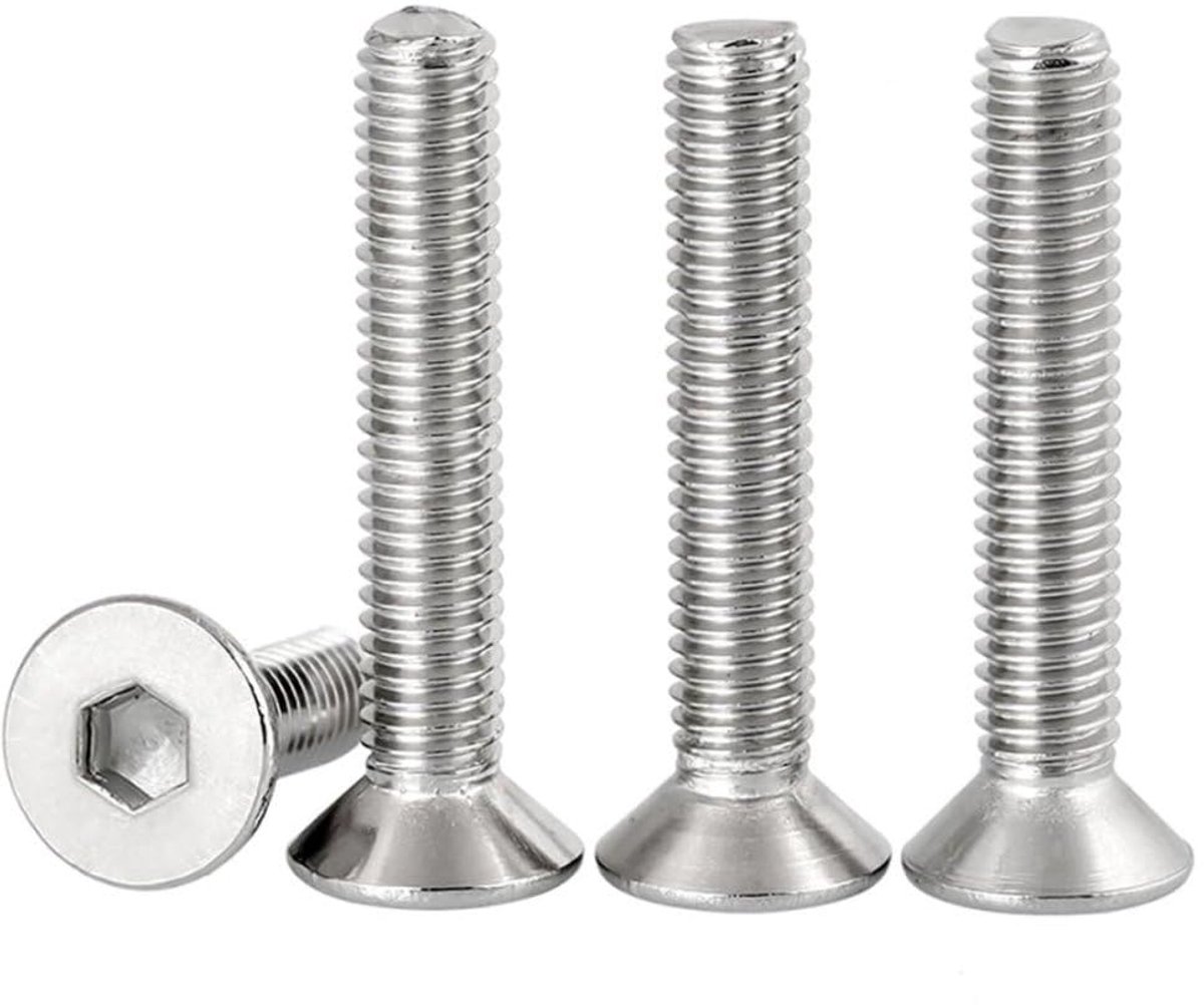 SnelShoppen - Pack van 50 M4x35 RVS Verzonken Schroeven, Hoogwaardige Duurzame Metrische Schroeven voor Meubels, Mechanische Techniek en DIY Projecten