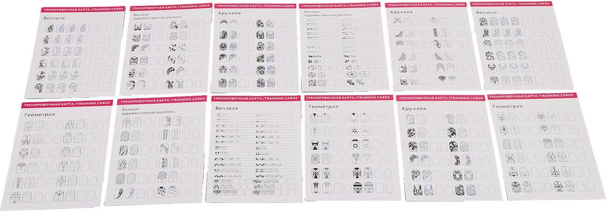 SnelShoppen - Nagel Trainingsmat Stereografie Wasbaar Herbruikbaar Multi Nagelvormen 12 Modi Nagelkunst Oefenblad voor Nagelstylisten Groot Formaat Ee