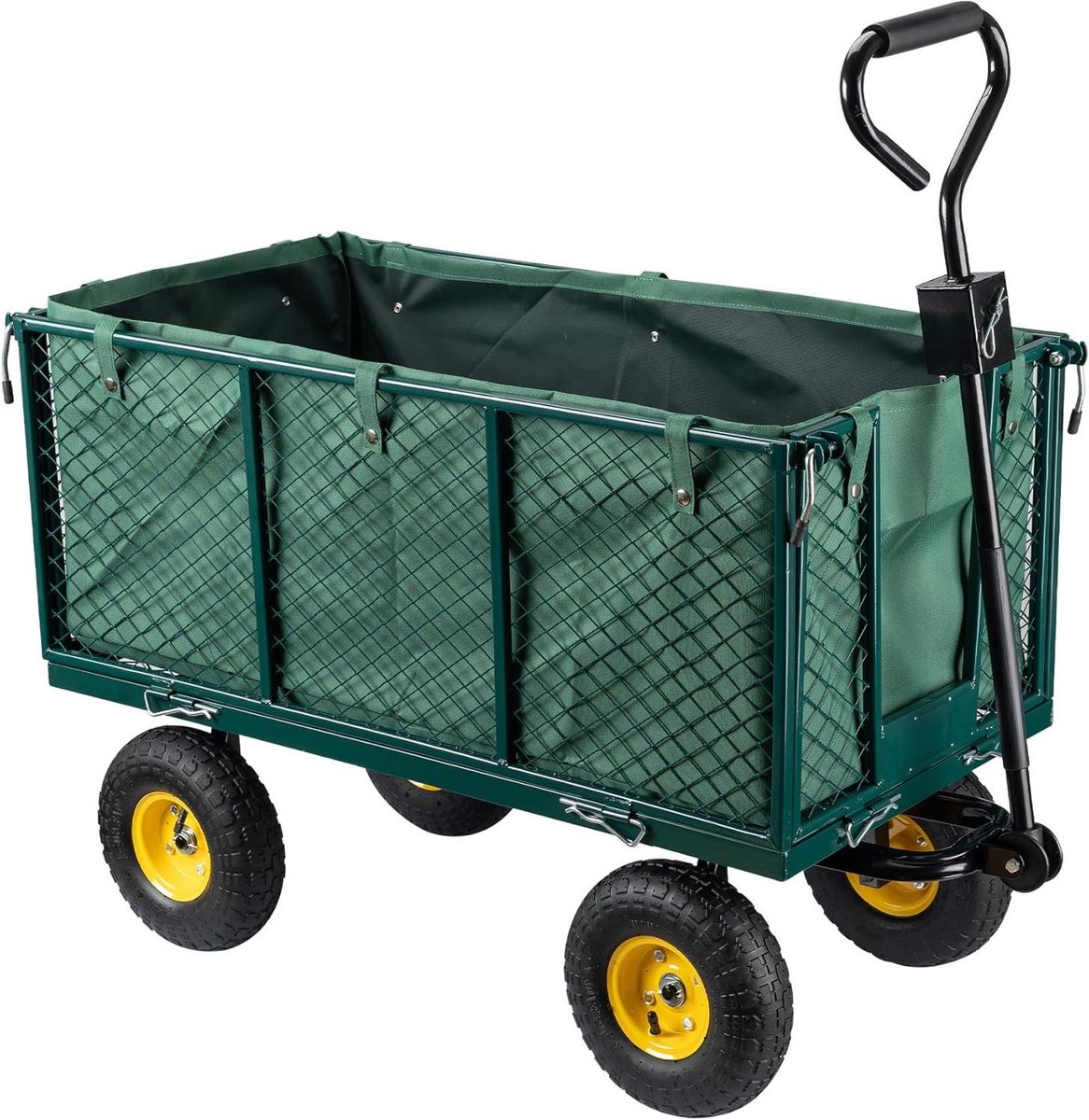 Transportwagen - Handkar Tuinkar - Zwaar Transport - Afneembaar Zeil - 550 kg Laadvermogen - Groen