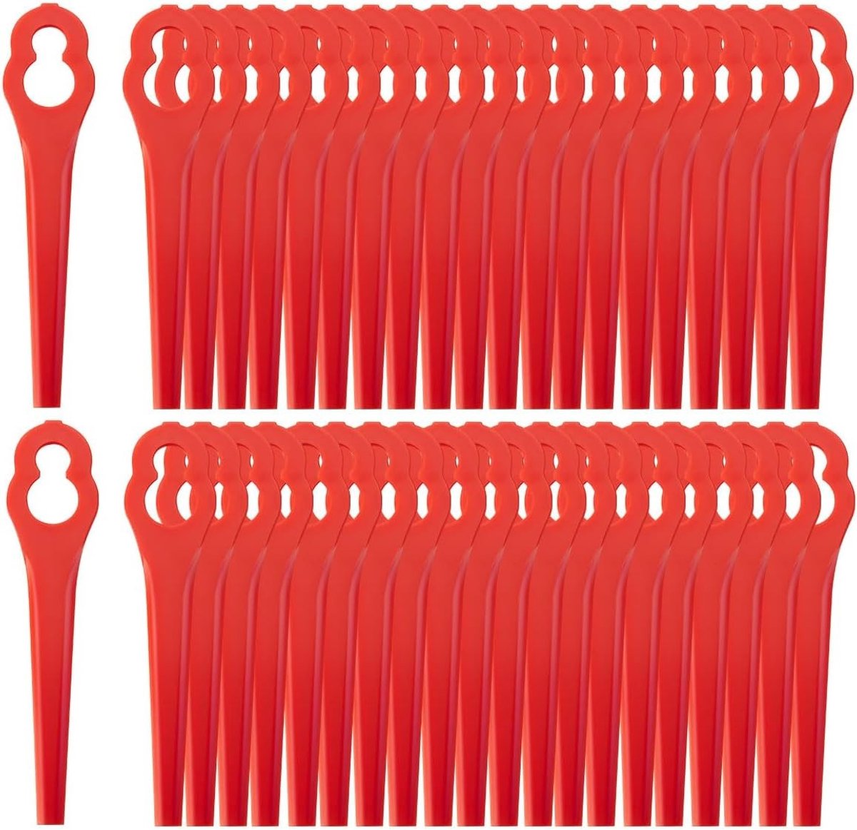 Reservemesset voor Grastrimmer - Kunststof - 100 Stuks - Geschikt voor Accu-Grastrimmers - Voor Tuinliefhebbers