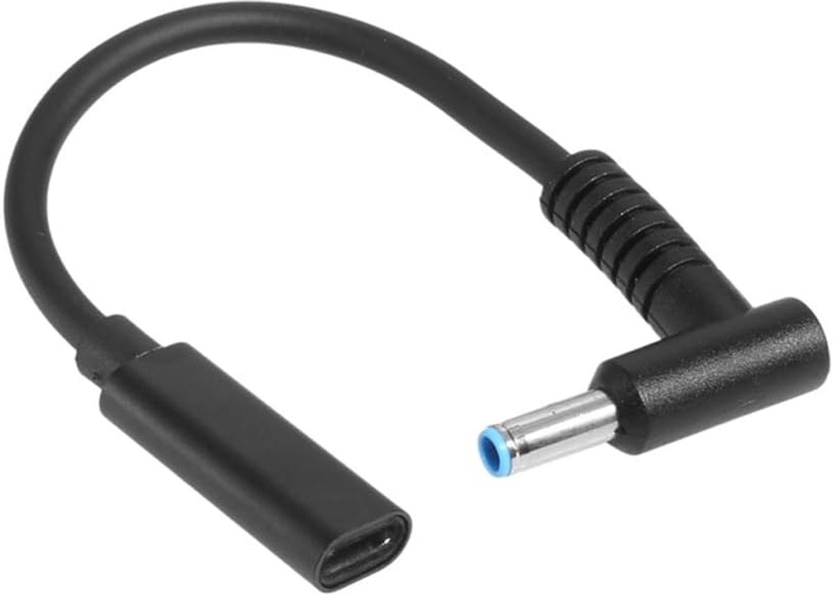 SnelShoppen - PD Snelle Oplaadkabel Type-C Vrouwelijk naar DC 4.5x3mm Laptop Oplaadkabel 14cm - 18-20V, Aluminium, Eco-vriendelijk PVC